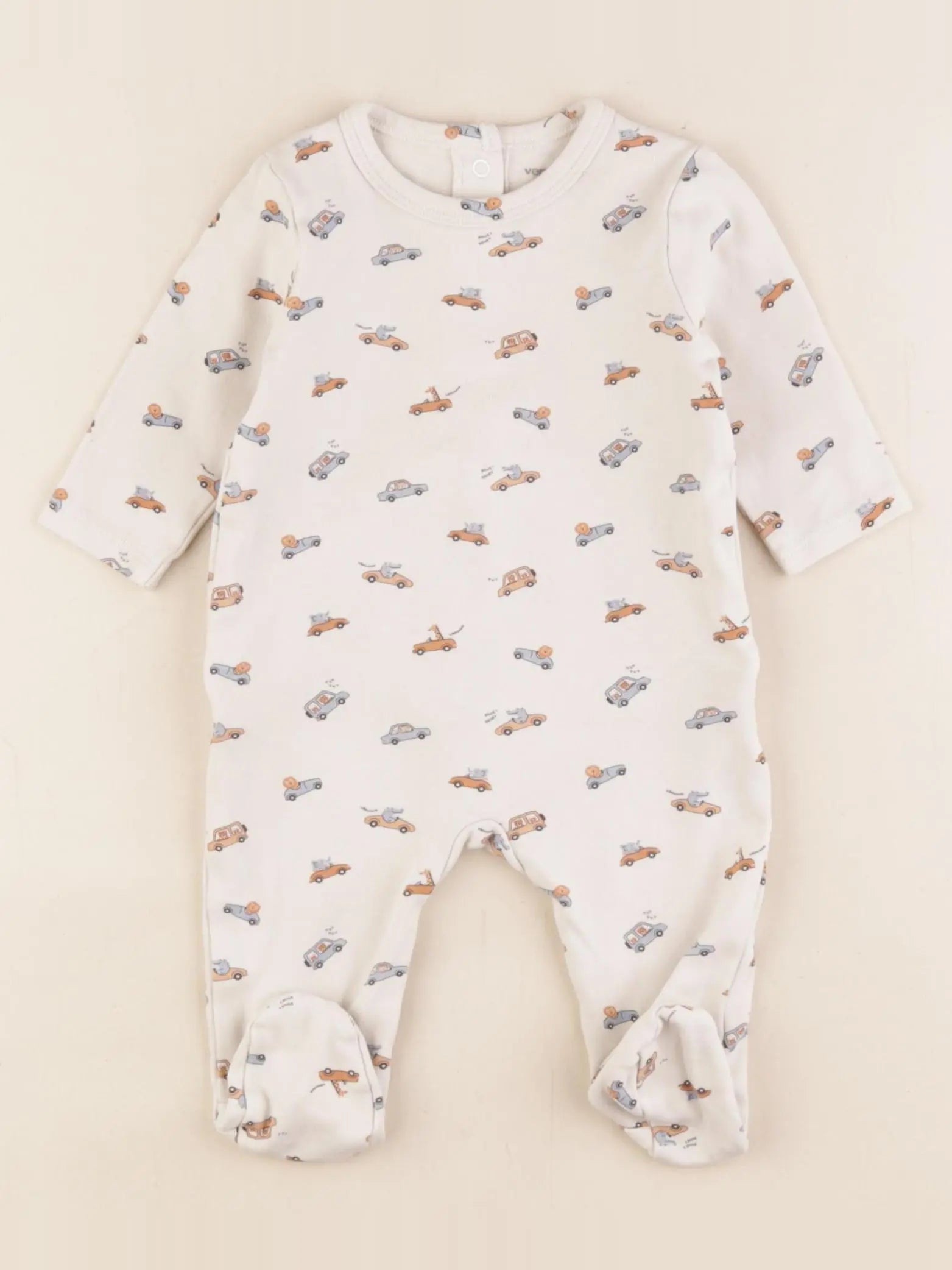 Vertbaudet - pyjama coton beige - 3 mois