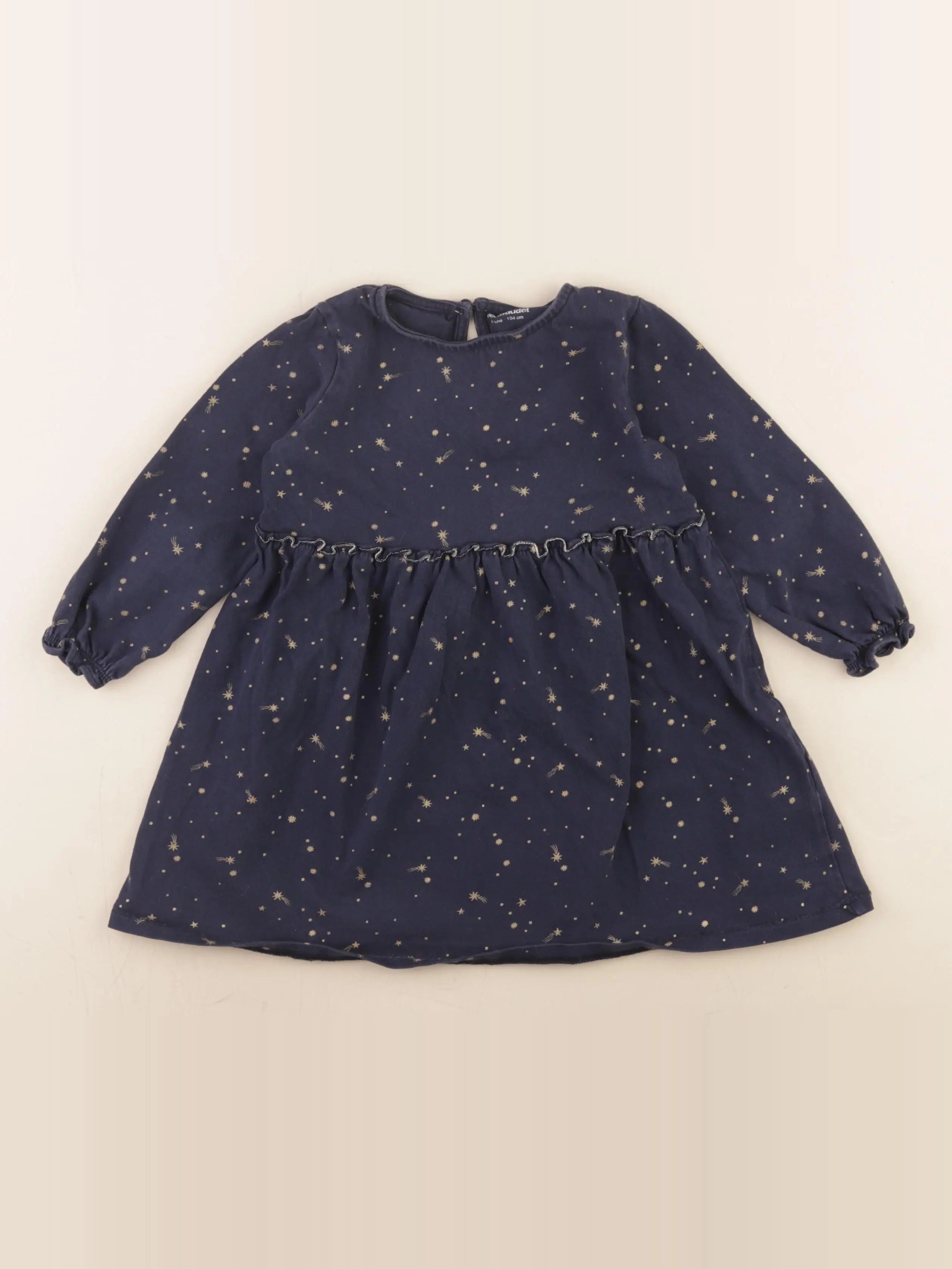 Vertbaudet - robe bleu, or - 4 ans