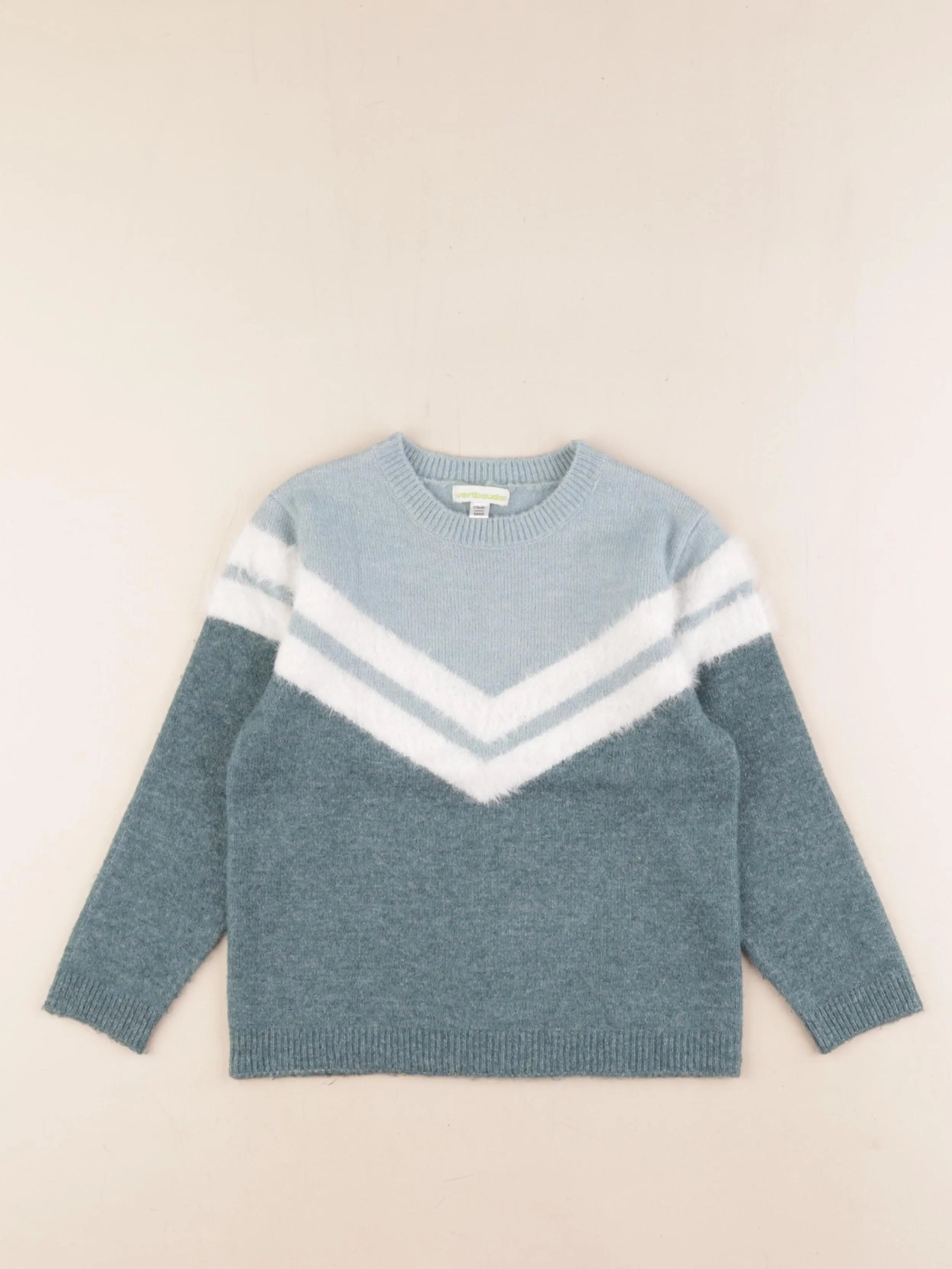 Vertbaudet - pull bleu, vert - 6 ans