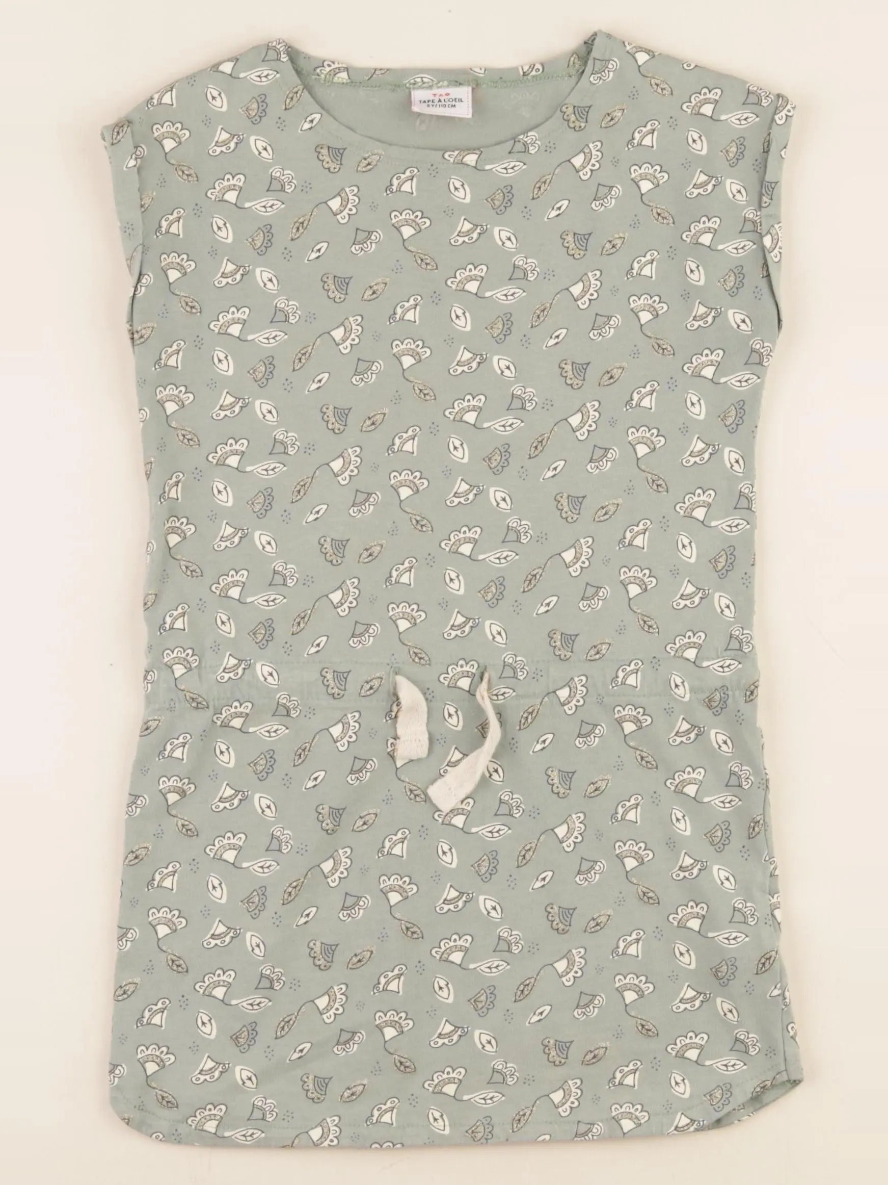 Tape à l'oeil - robe vert, or - 5 ans