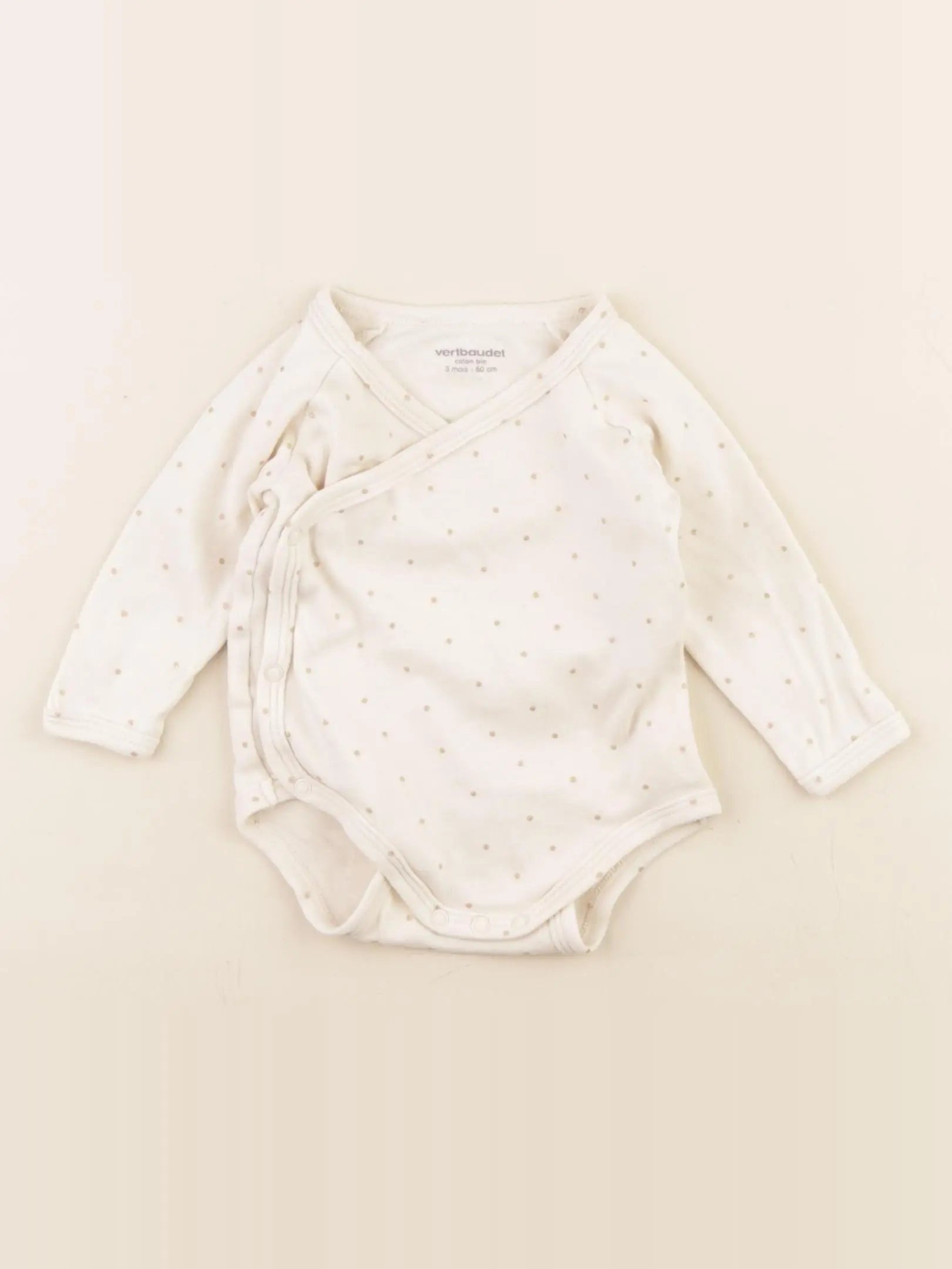 Vertbaudet - body beige, or - 3 mois