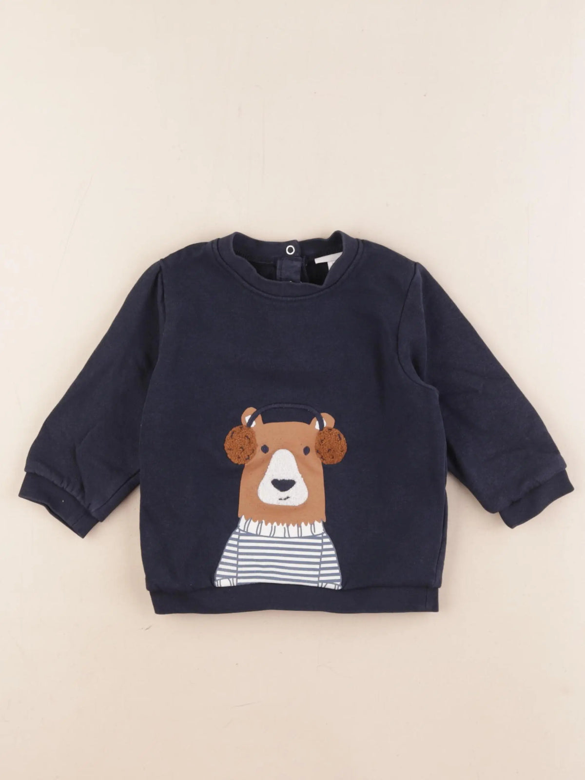 Vertbaudet - sweat bleu - 12 mois