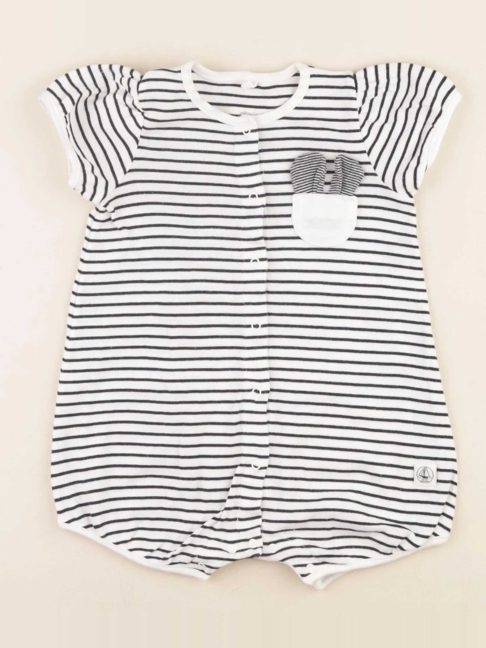 Petit Bateau - pyjama coton bleu - 12 mois