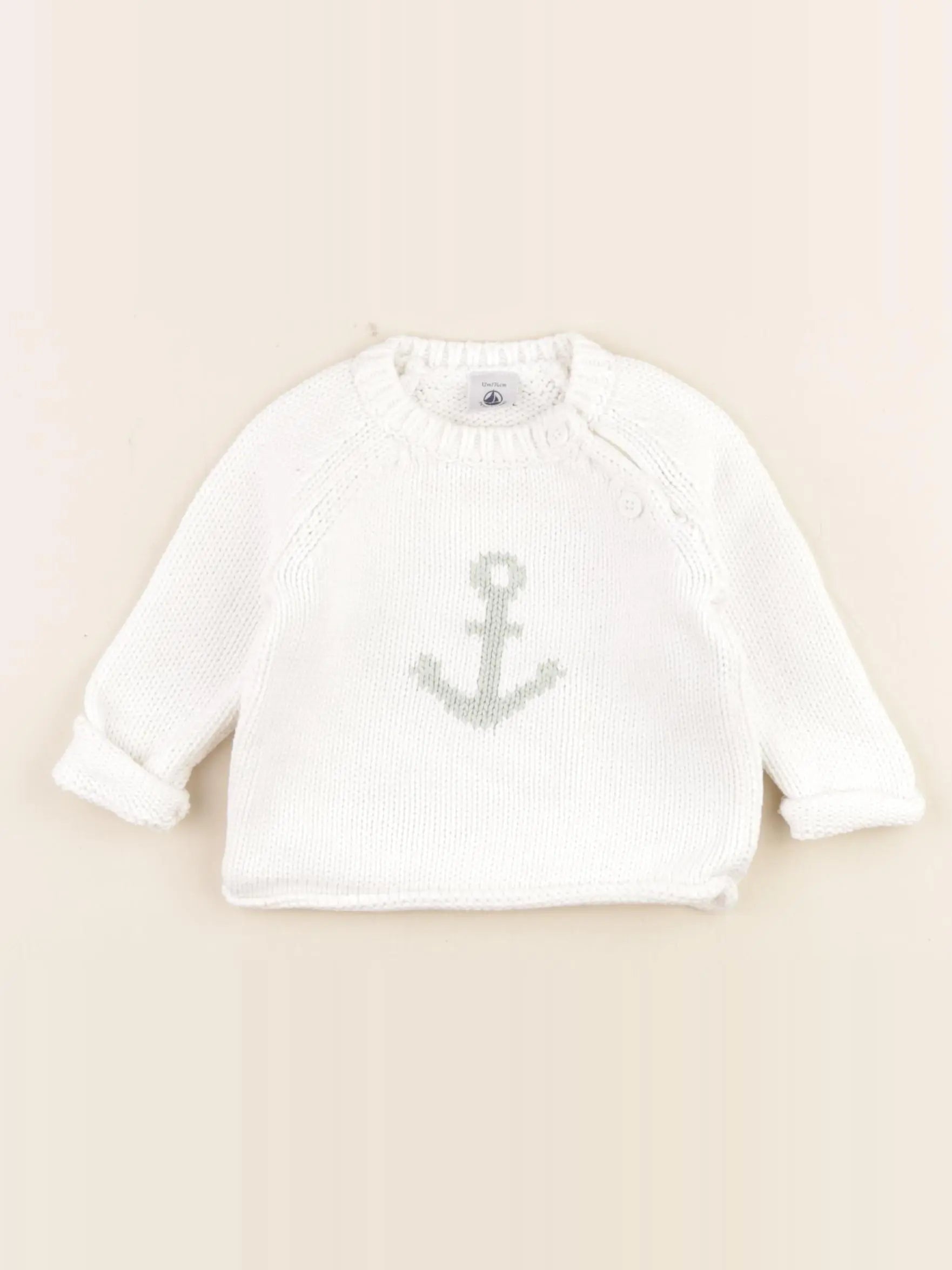 Petit Bateau - cape blanc - 12 mois
