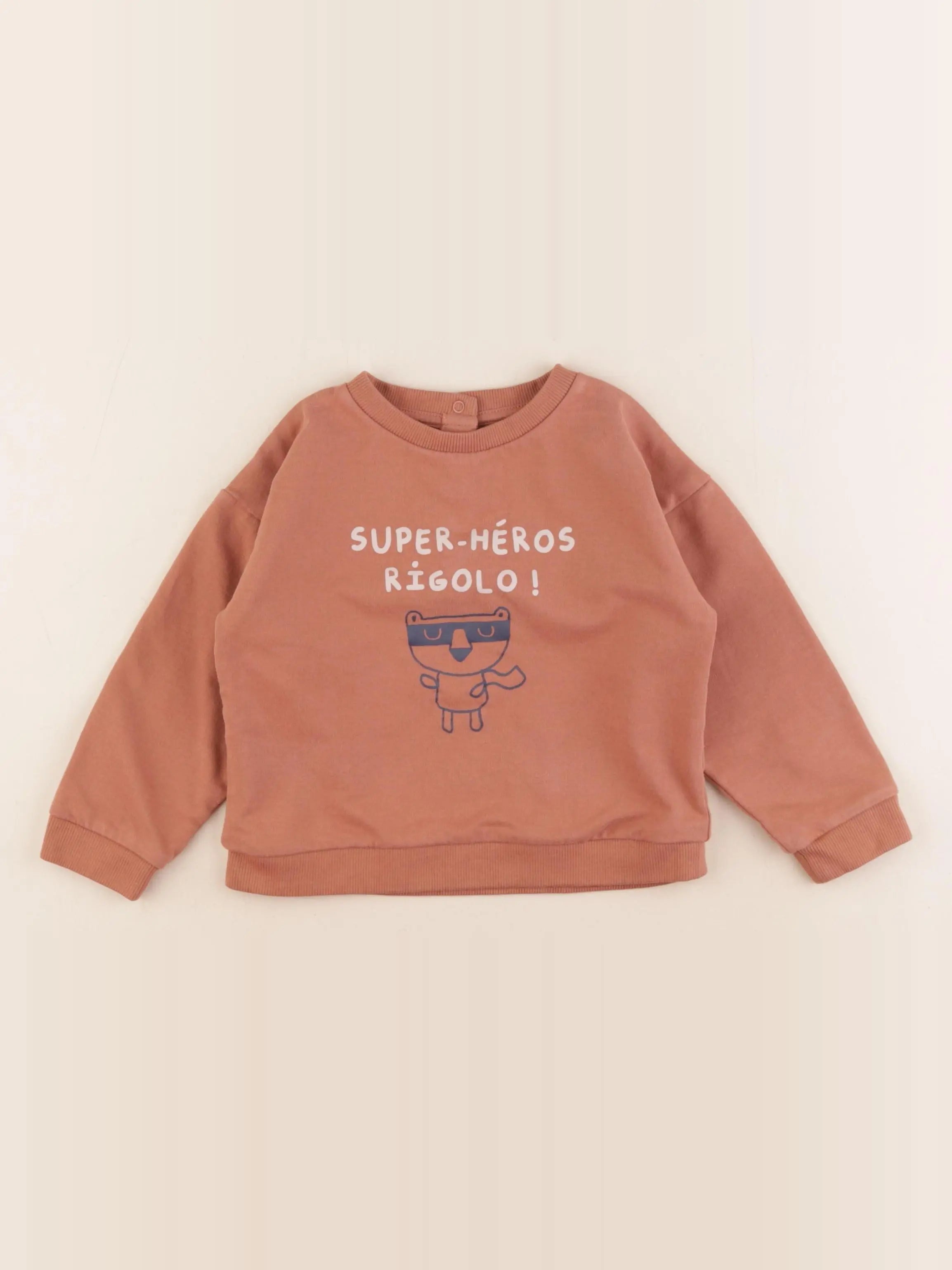 Vertbaudet - sweat marron - 36 mois