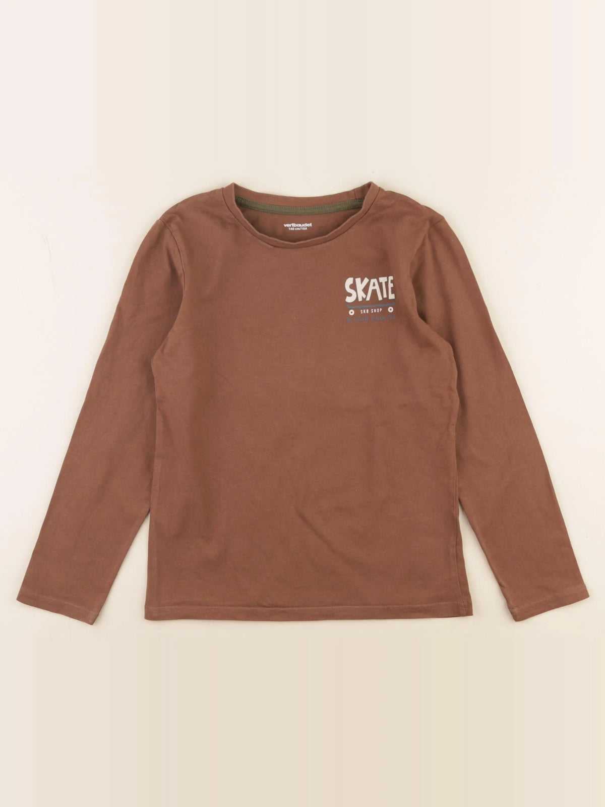 Vertbaudet - tee-shirt marron - 10 ans