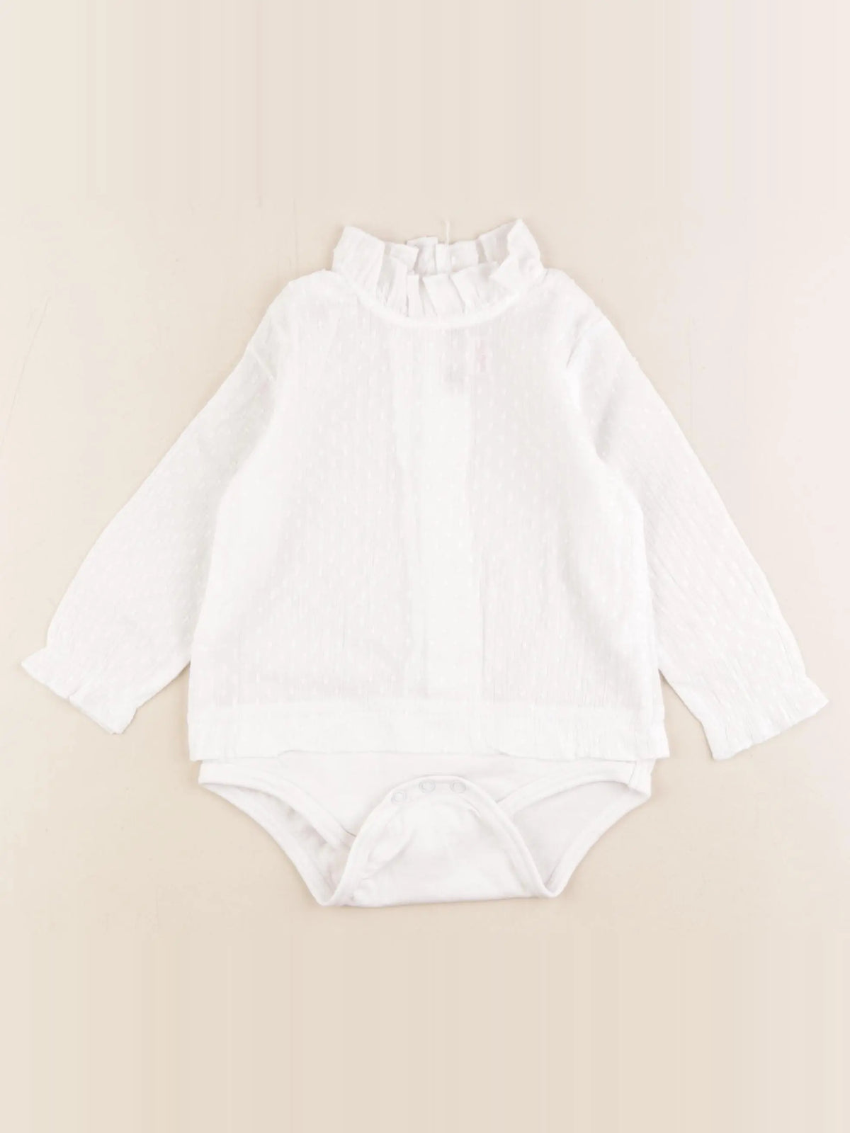 Zara - body blouse blanc - 9/12 mois