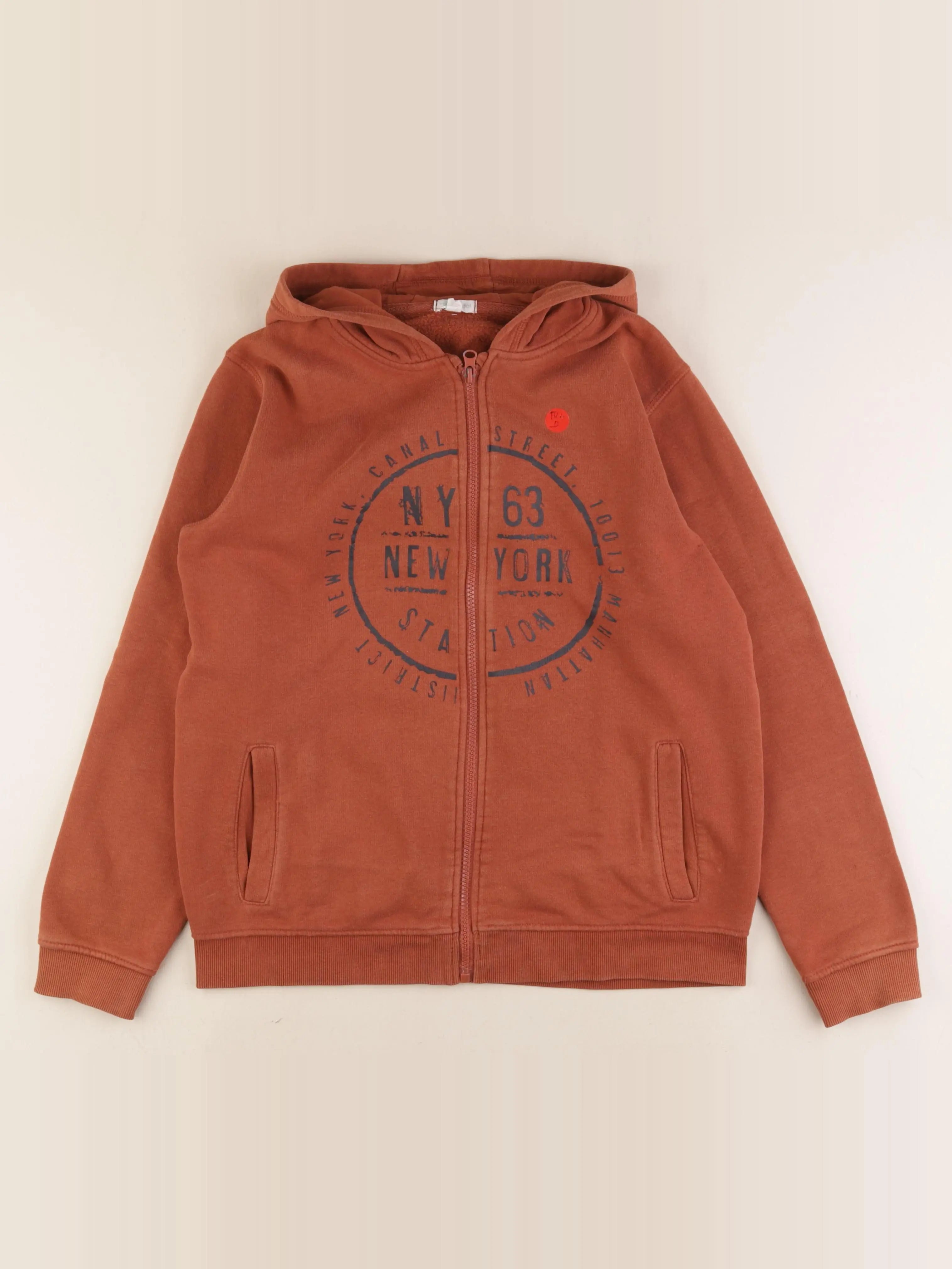 Vertbaudet - sweat marron - 14 ans