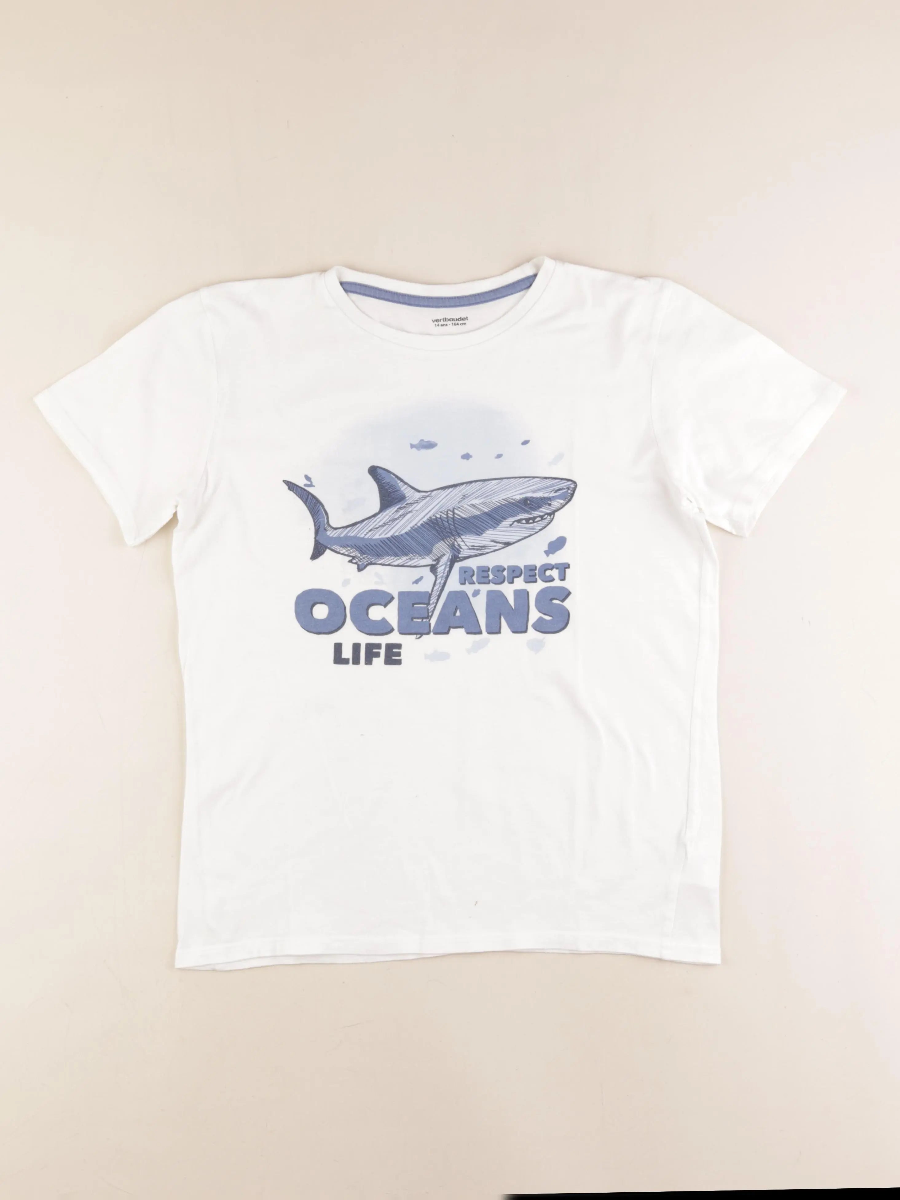 Vertbaudet - tee-shirt blanc - 14 ans
