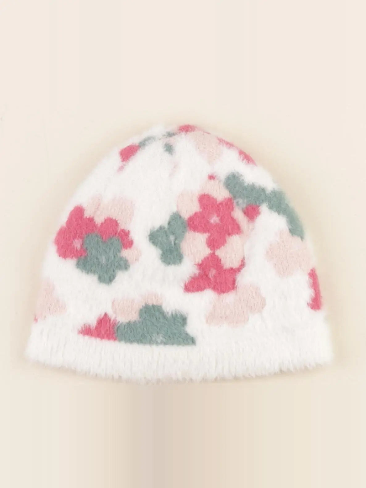 Okaidi - bonnet blanc, rose - 6/8 ans