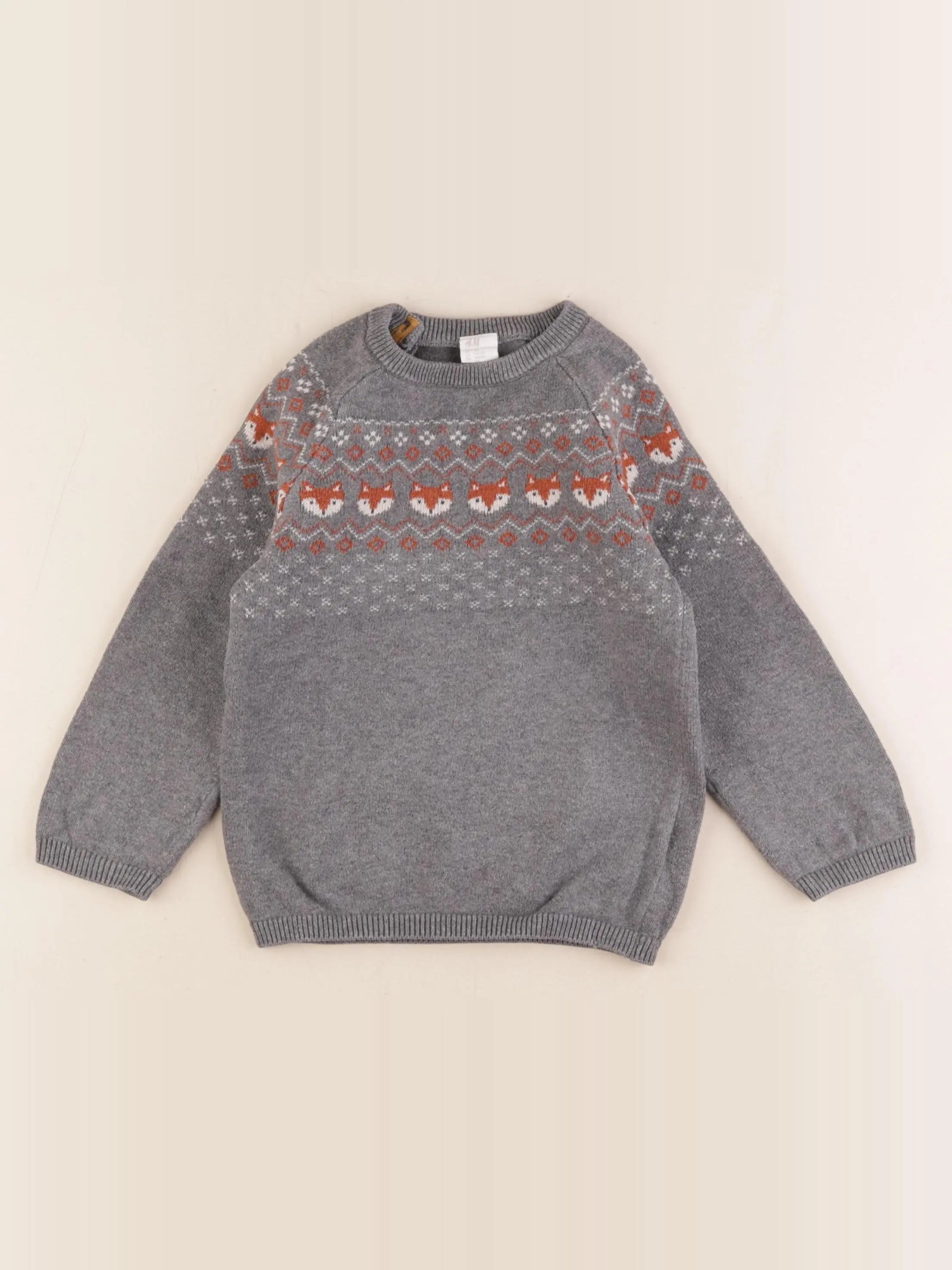 H&M - pull gris - 18/24 mois