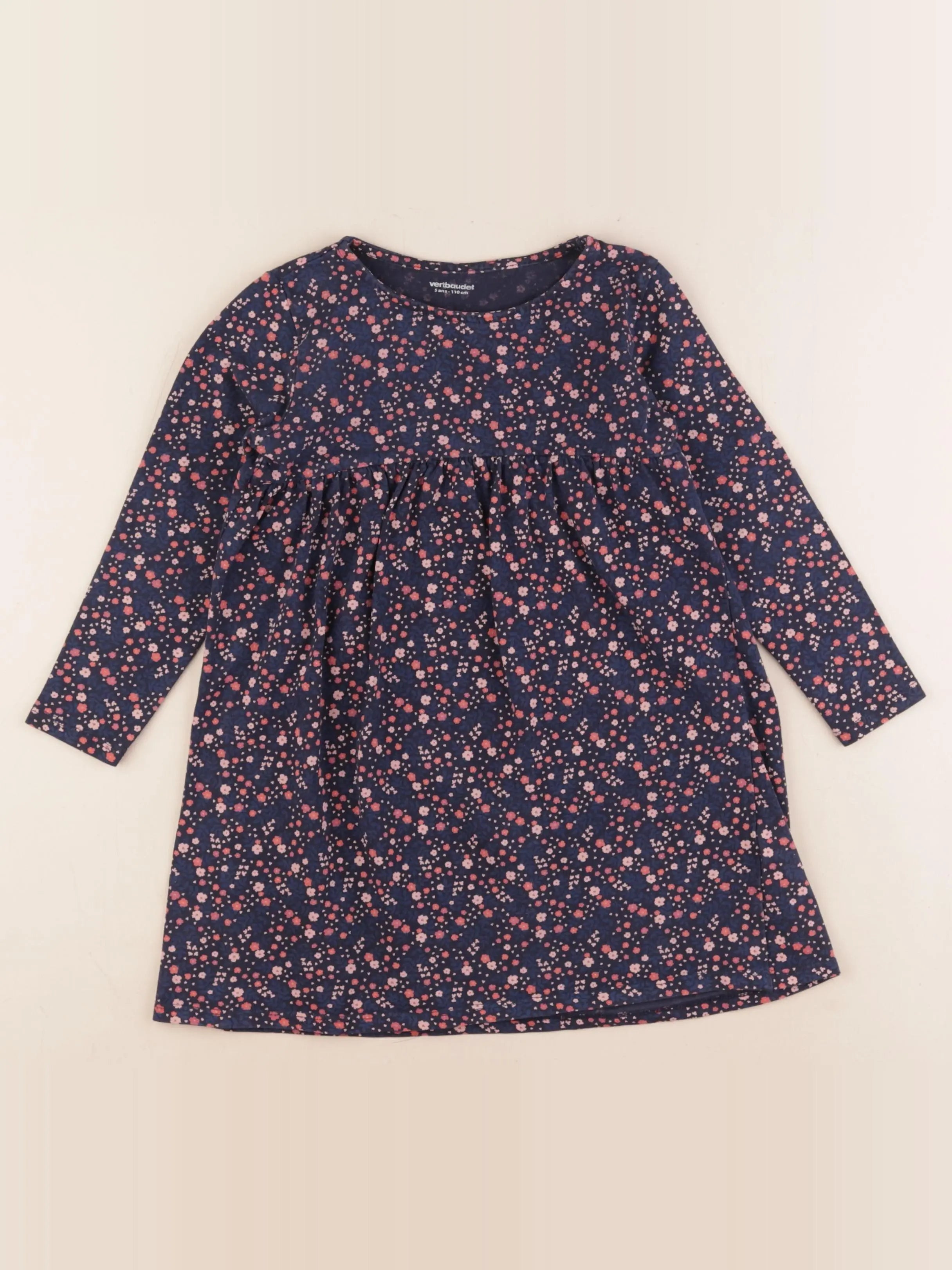 Vertbaudet - robe bleu, rose - 5 ans