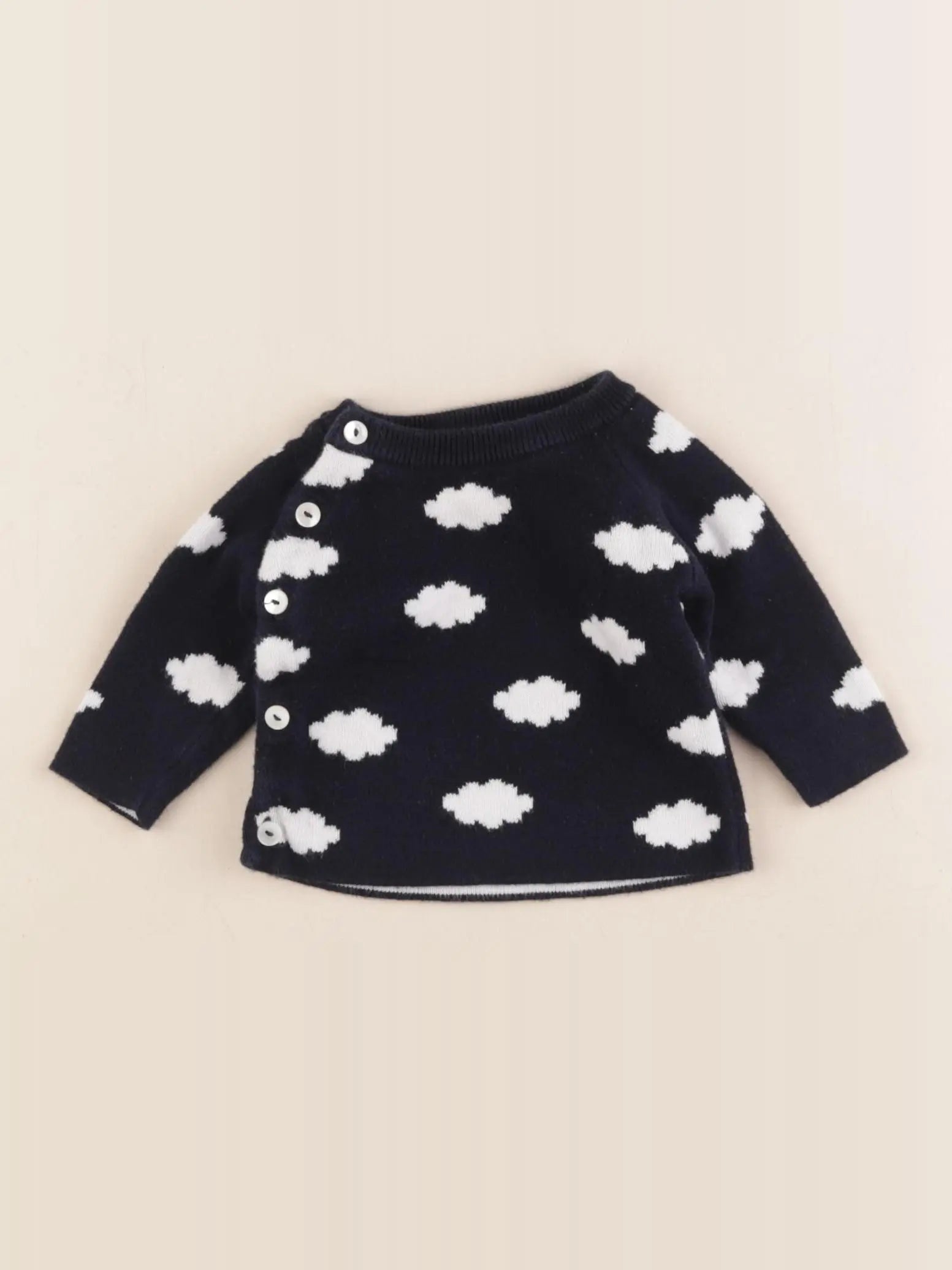 Jacadi - pull bleu, blanc - 1 mois