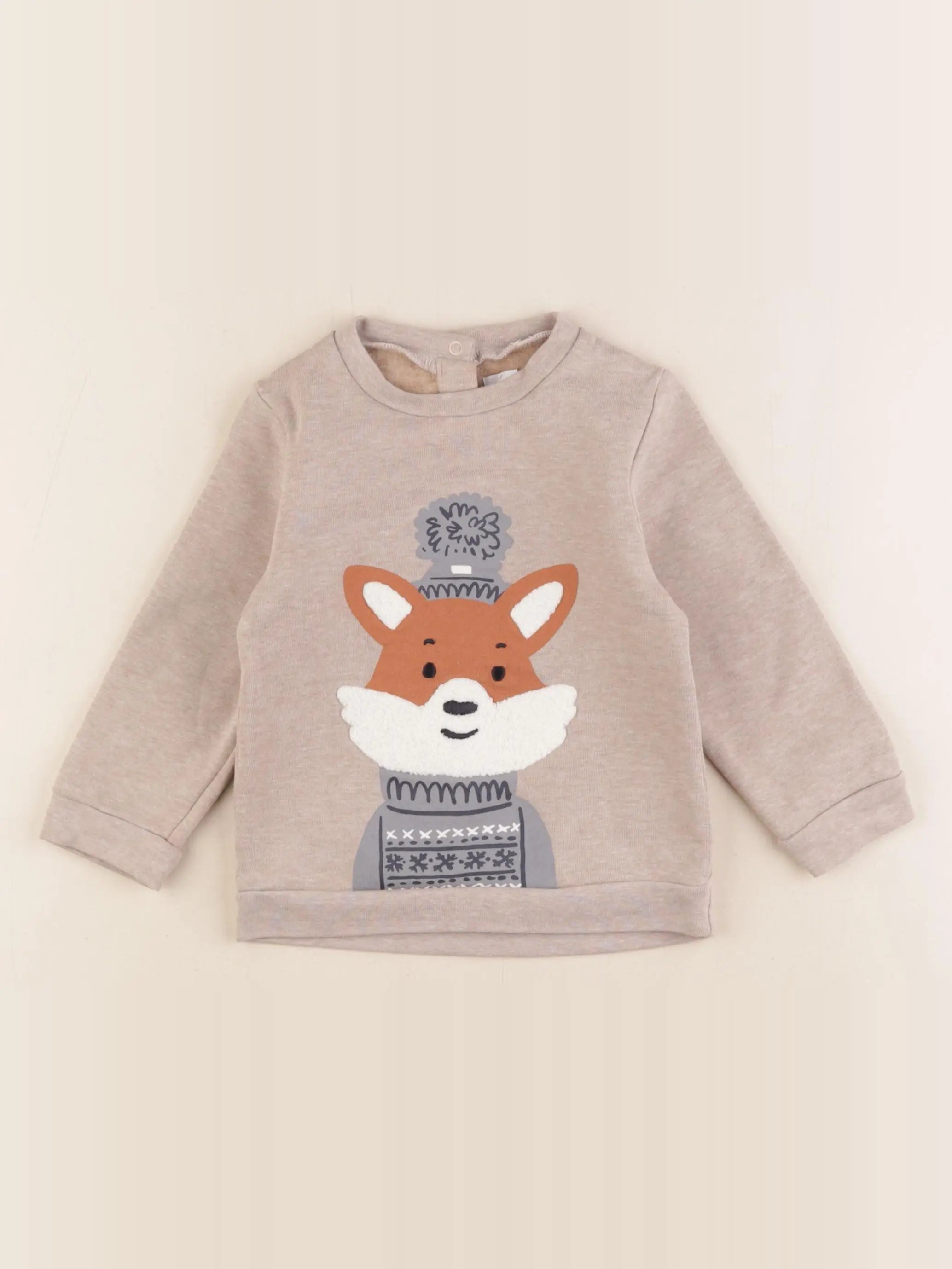 Vertbaudet - sweat marron - 18 mois