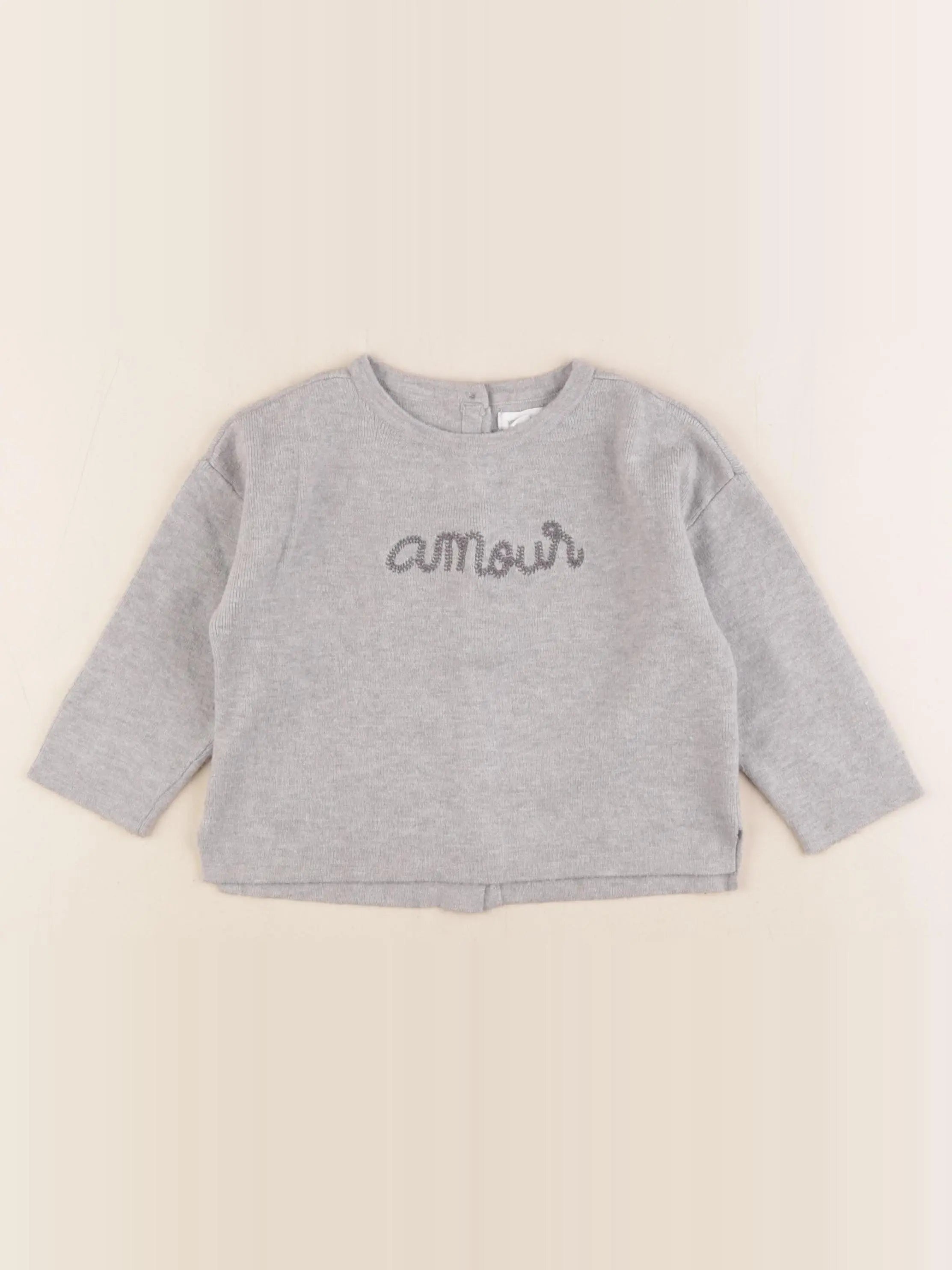 Vertbaudet - pull gris - 18 mois