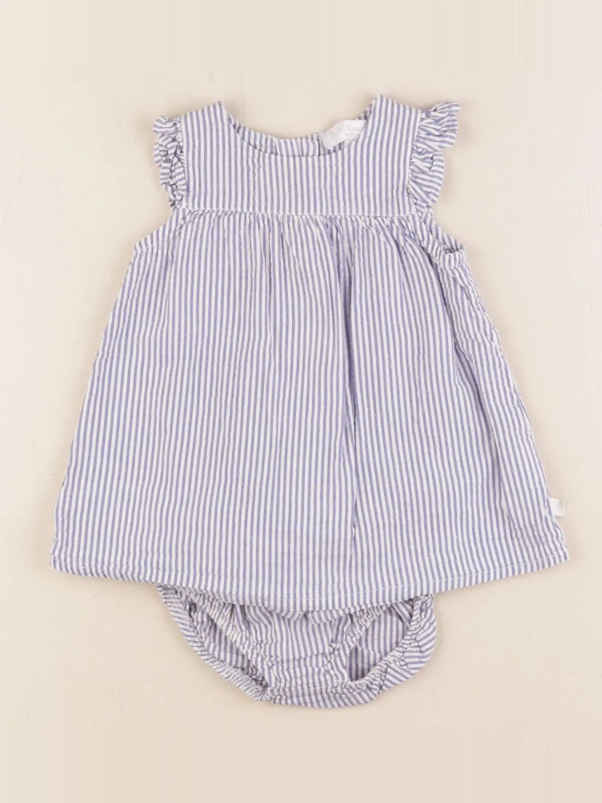 Cadet Rousselle - robe blanc, bleu - 3 mois