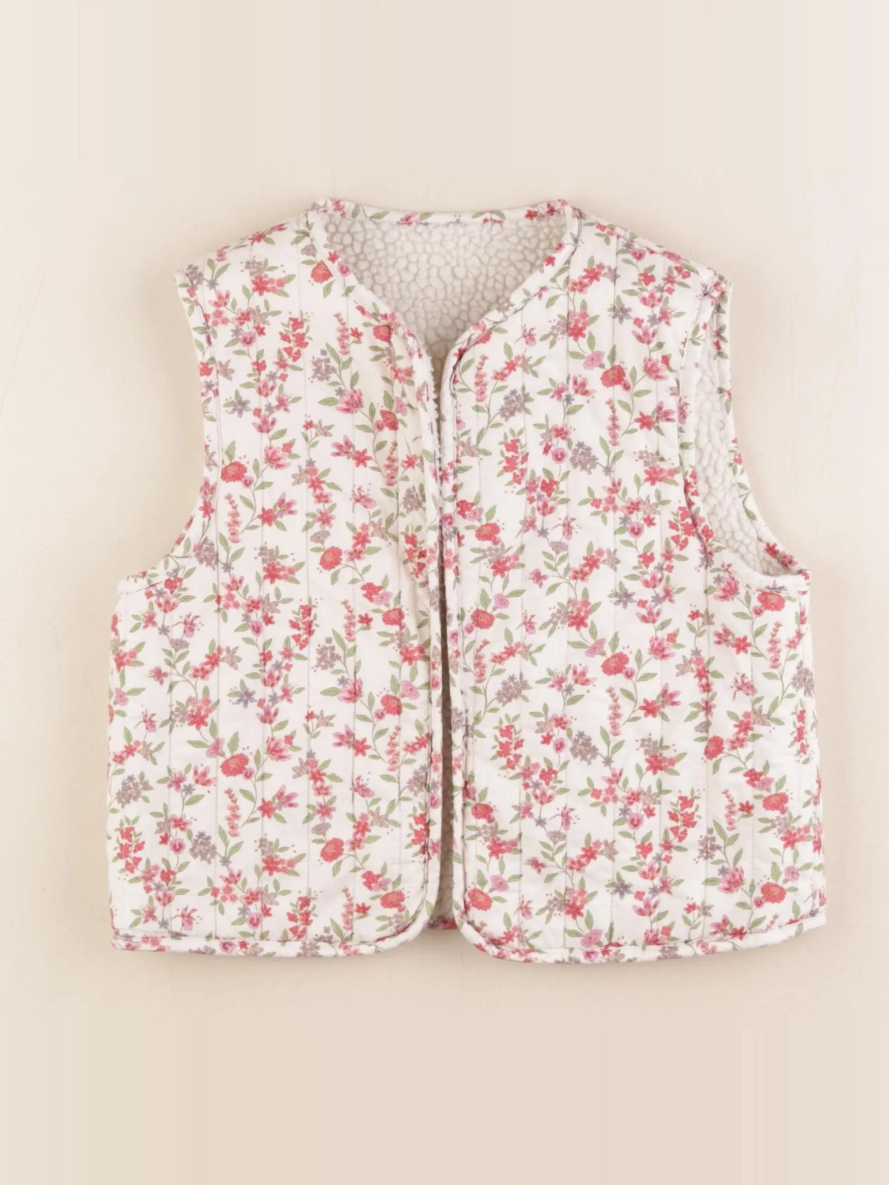 Vertbaudet - gilet réversible blanc, multicolore - 6 ans