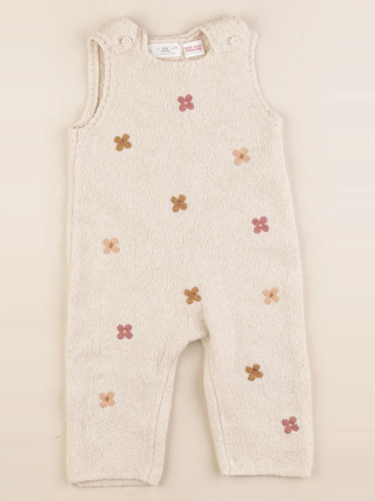 Zara - salopette beige, multicolore - 6/9 mois