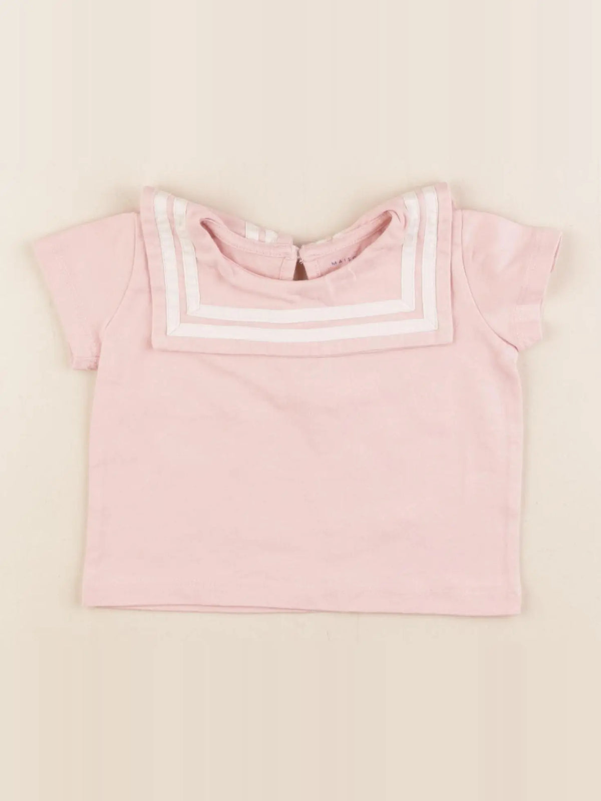 Maison Me - tee-shirt blanc, rose - 0/3 mois