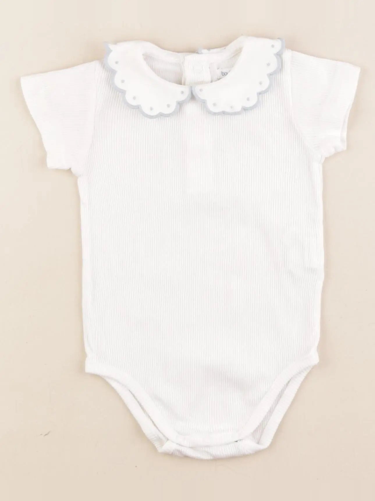 Boutchou - body à col blanc, bleu - 6 mois