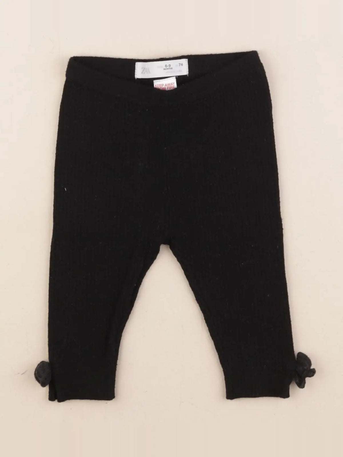 Zara - legging noir - 6/9 mois