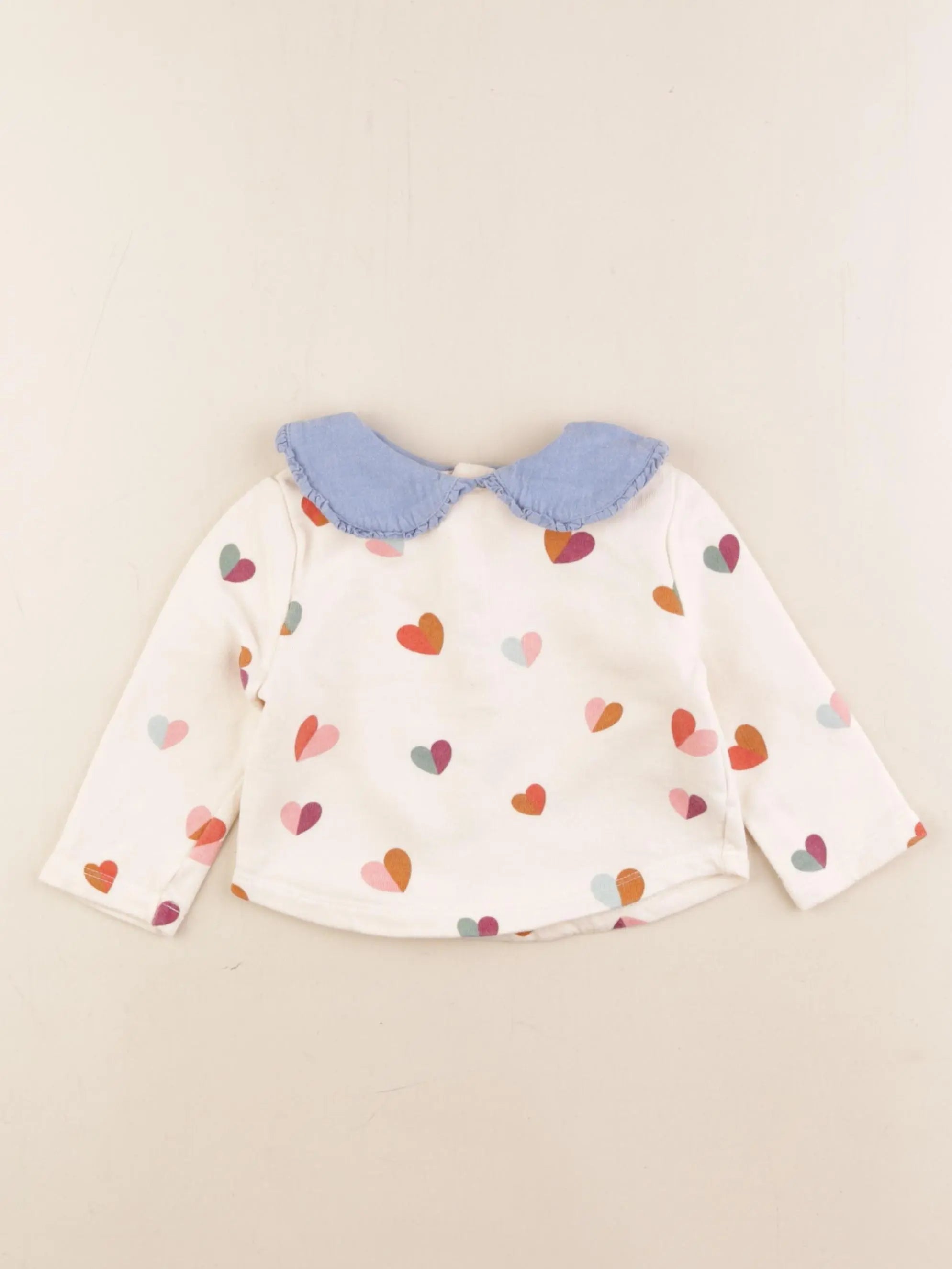 Boutchou - sweat bleu, beige - 9 mois