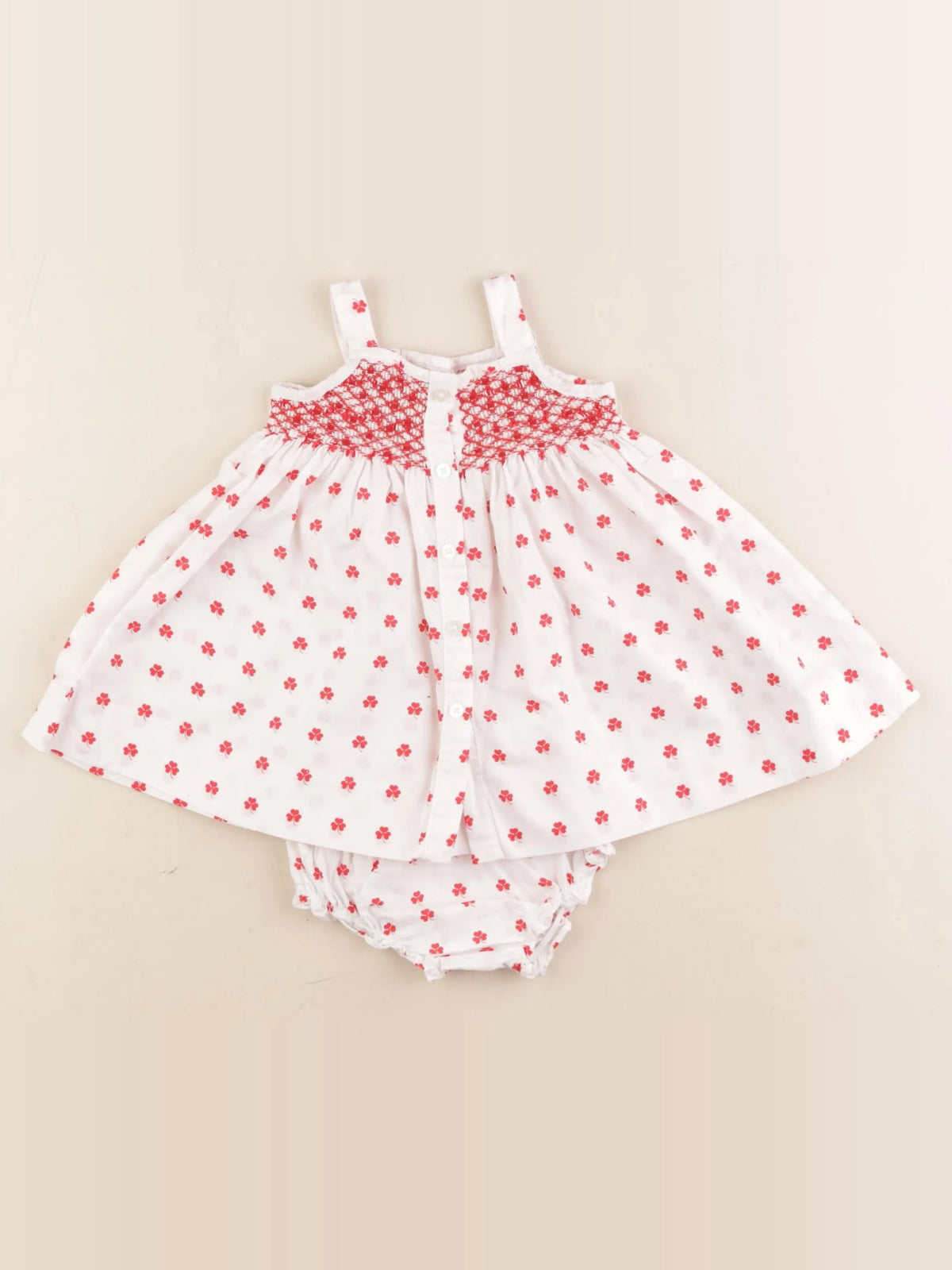 Gocco - robe blanc, rouge - 3/6 mois