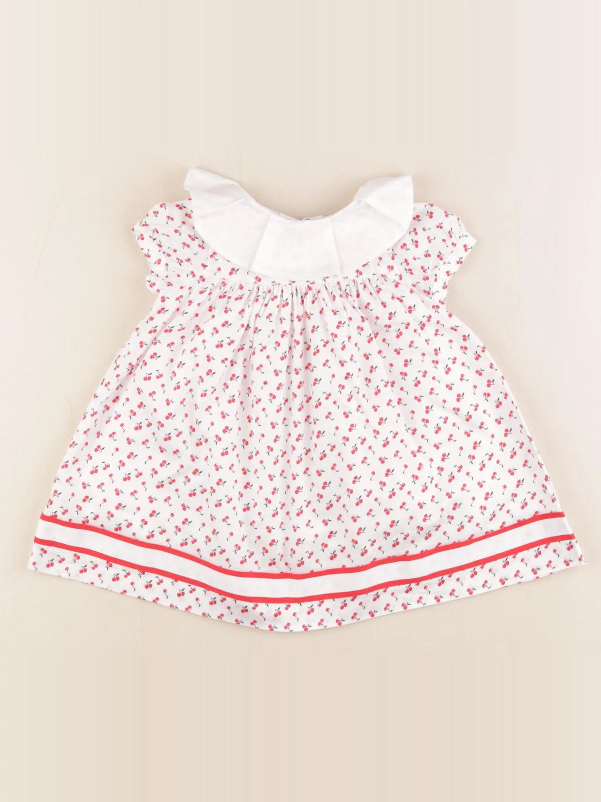 Janie and Jack - robe blanc, rouge - 3/6 mois