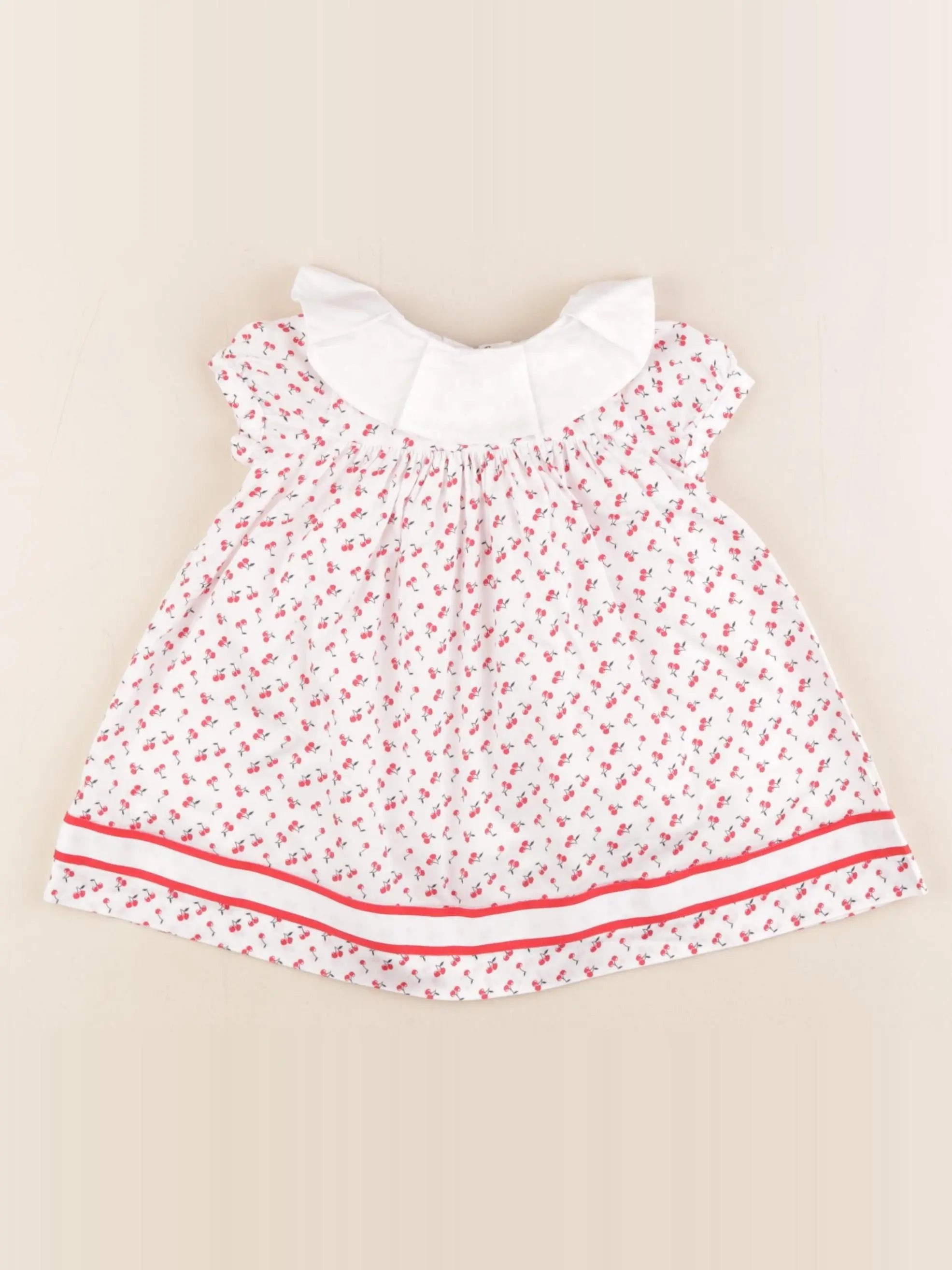 Janie and Jack - robe blanc, rouge - 3/6 mois