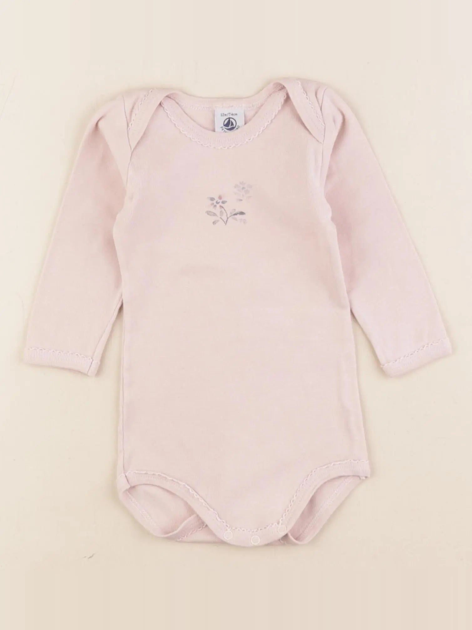 Petit Bateau - body rose - 12 mois