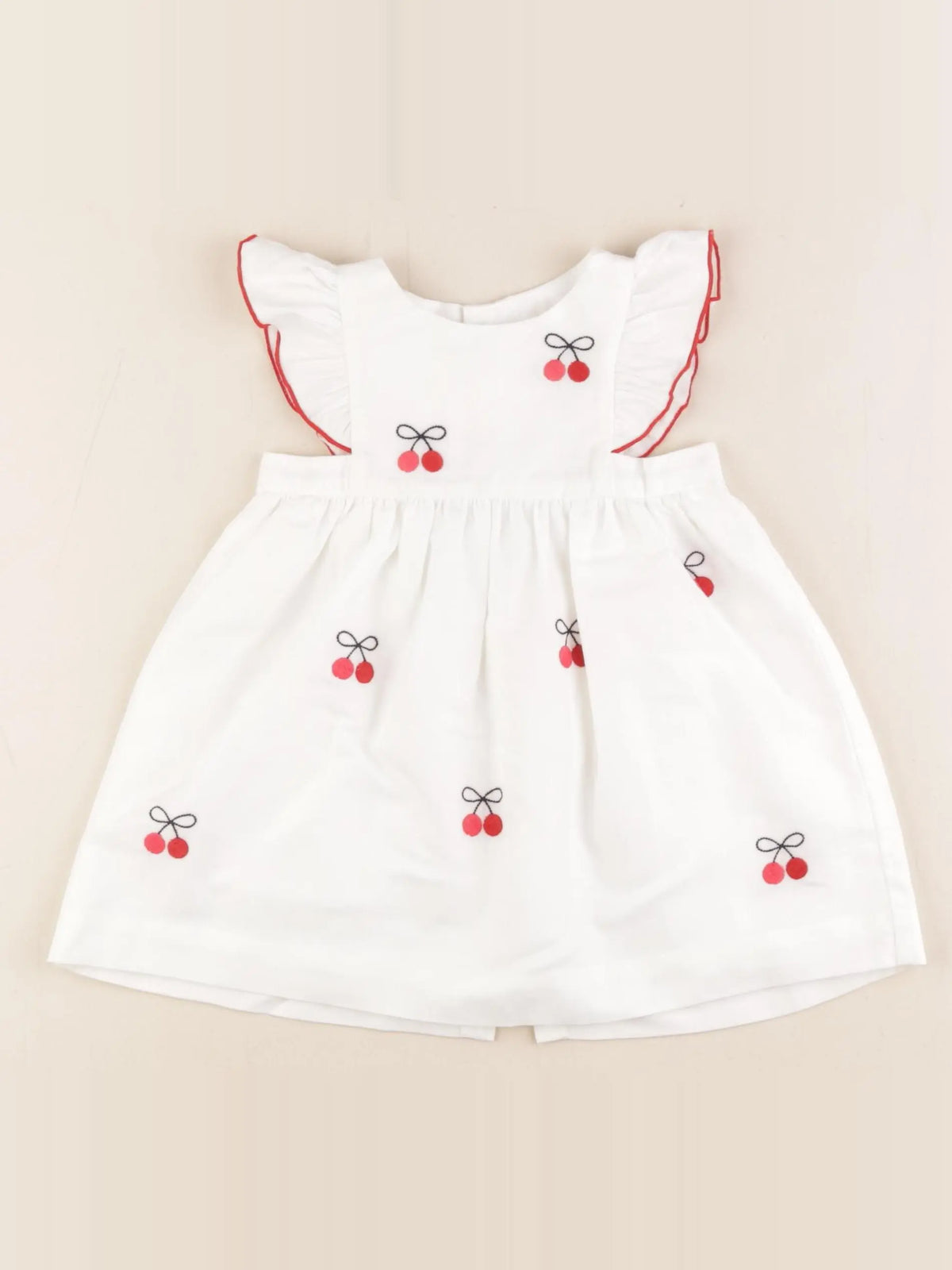 Jacadi - robe blanc, rouge - 12 mois