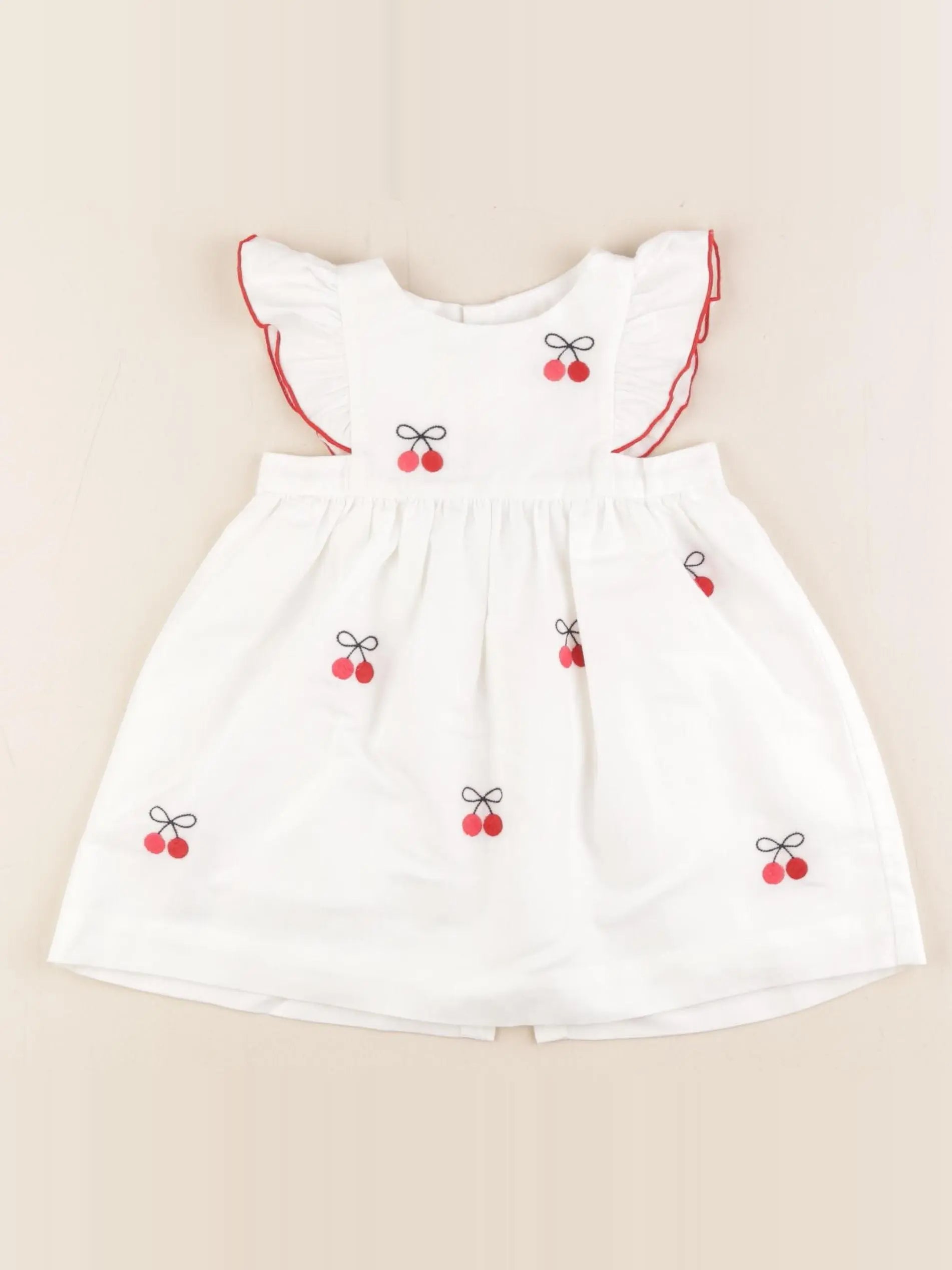 Jacadi - robe blanc, rouge - 12 mois