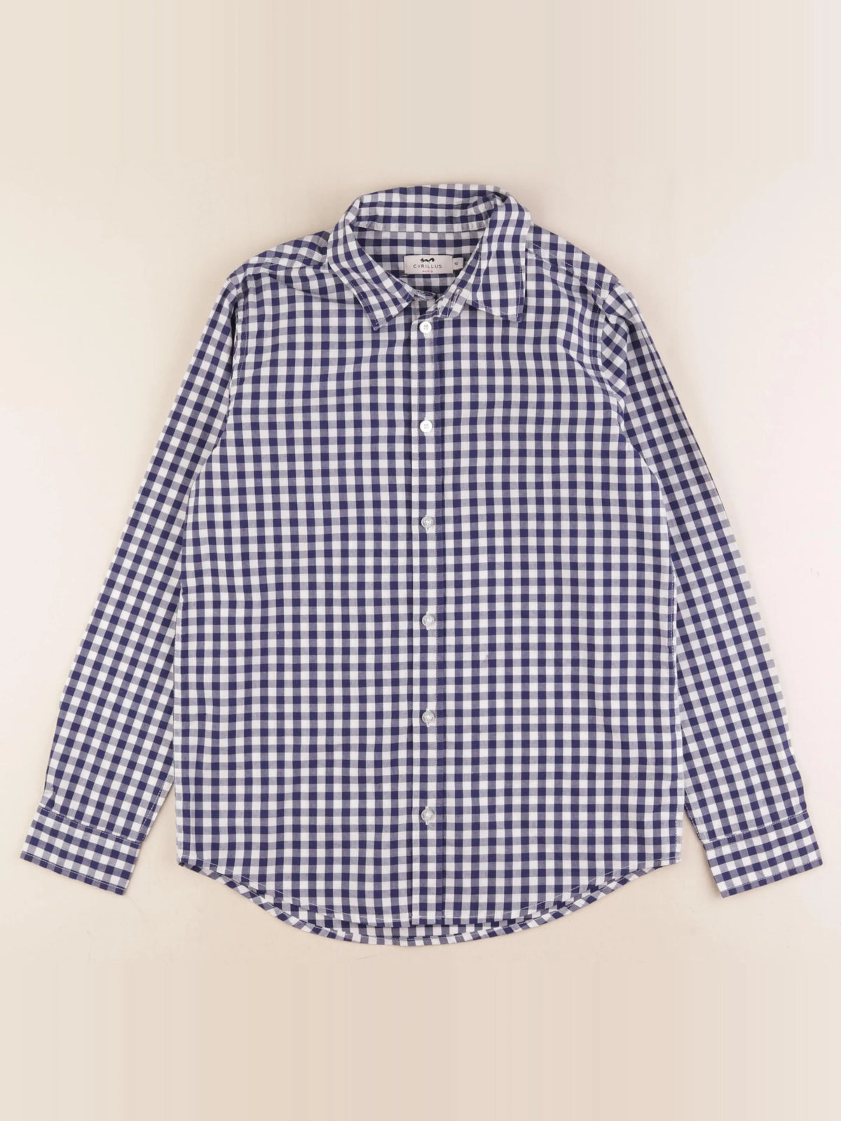 Cyrillus - chemise bleu, blanc - 12 ans