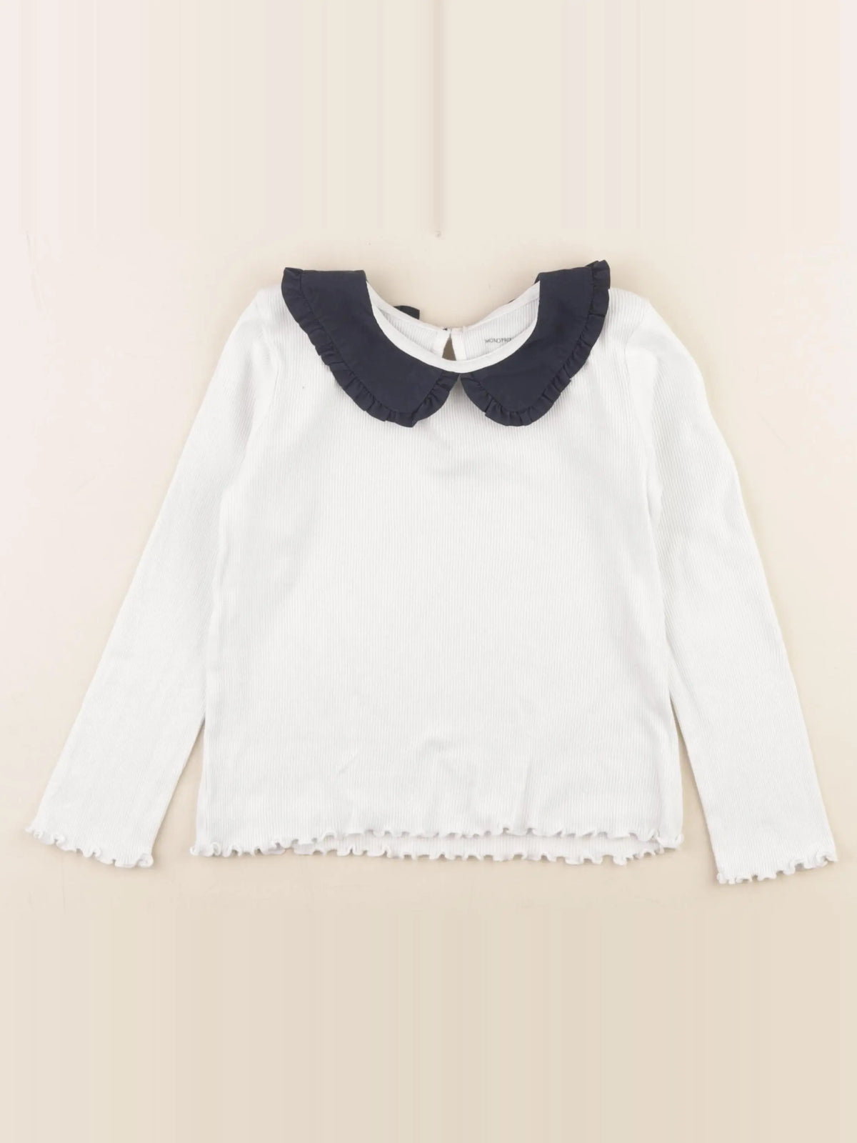 Monoprix - tee-shirt blanc, bleu - 6 ans