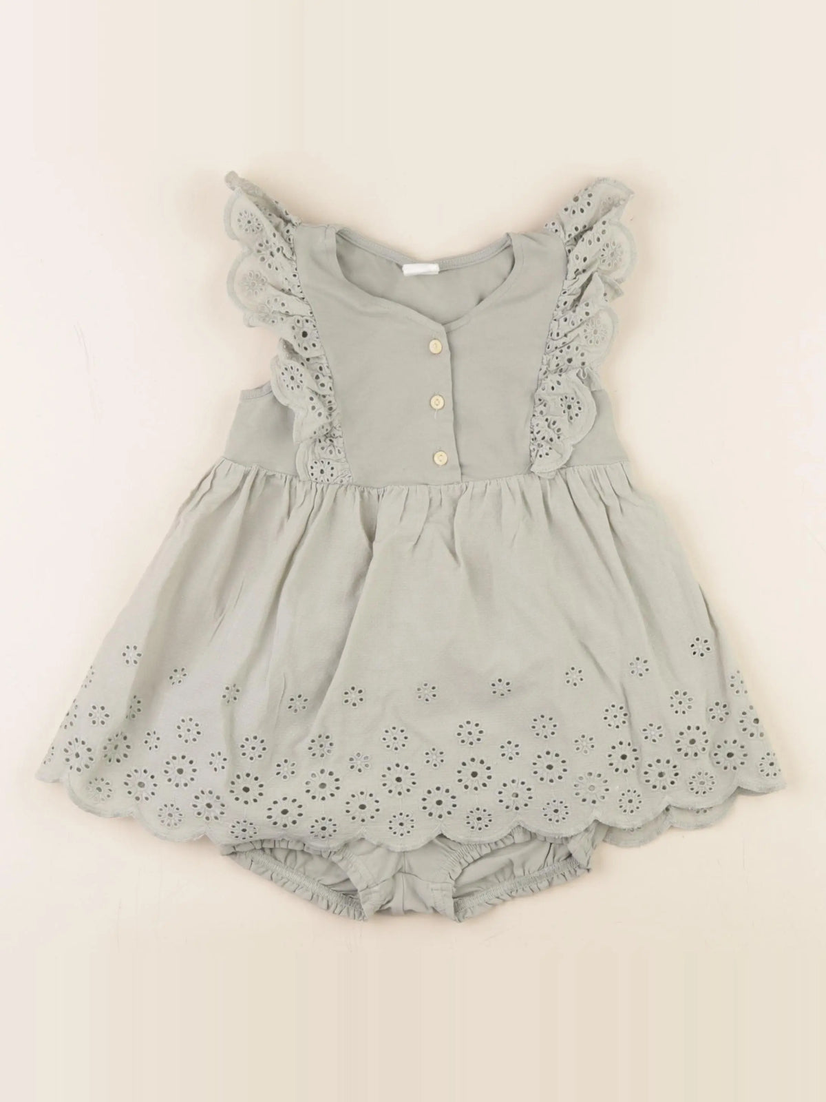 H&M - robe vert - 9/12 mois