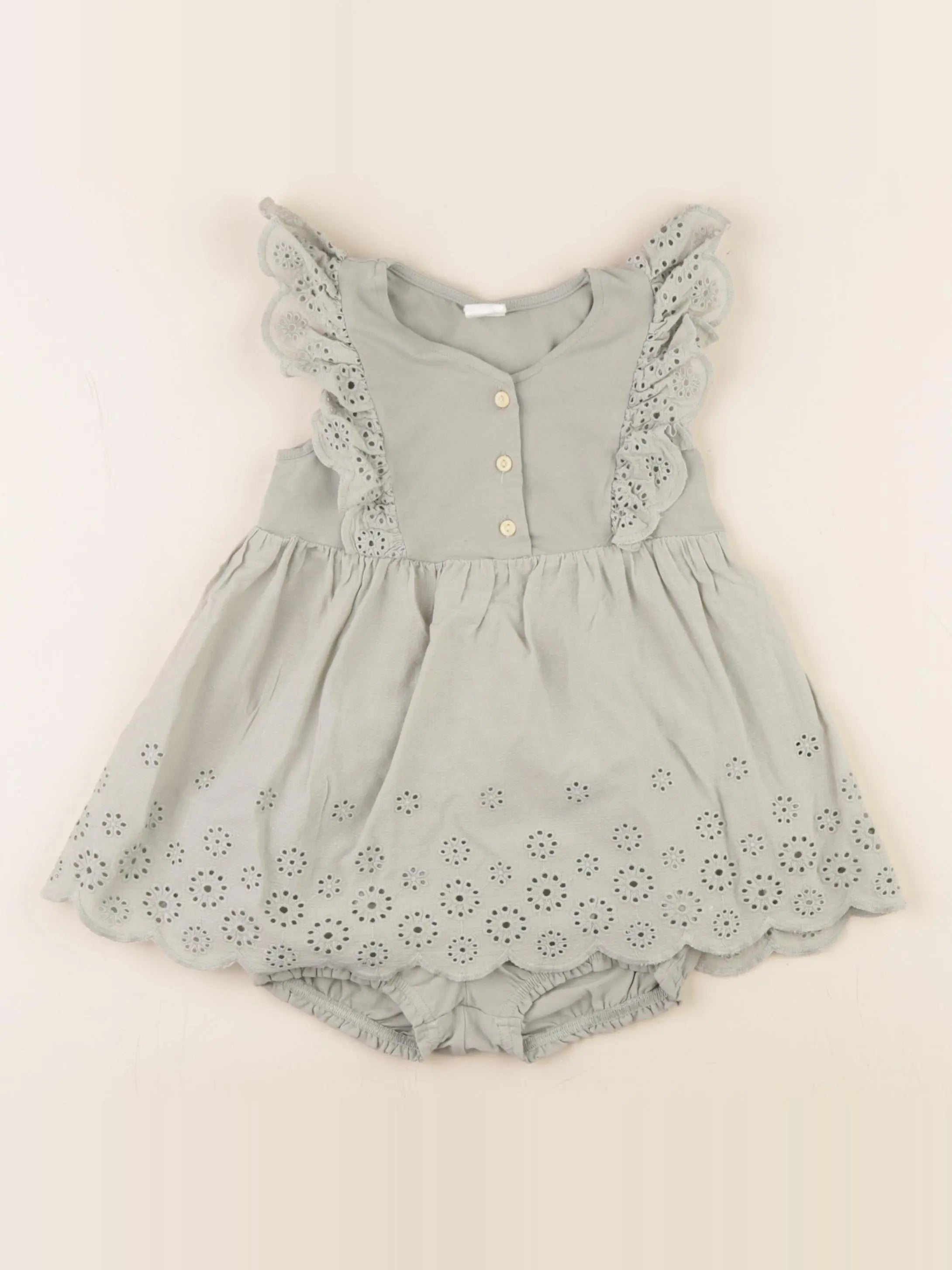 H&M - robe vert - 9/12 mois