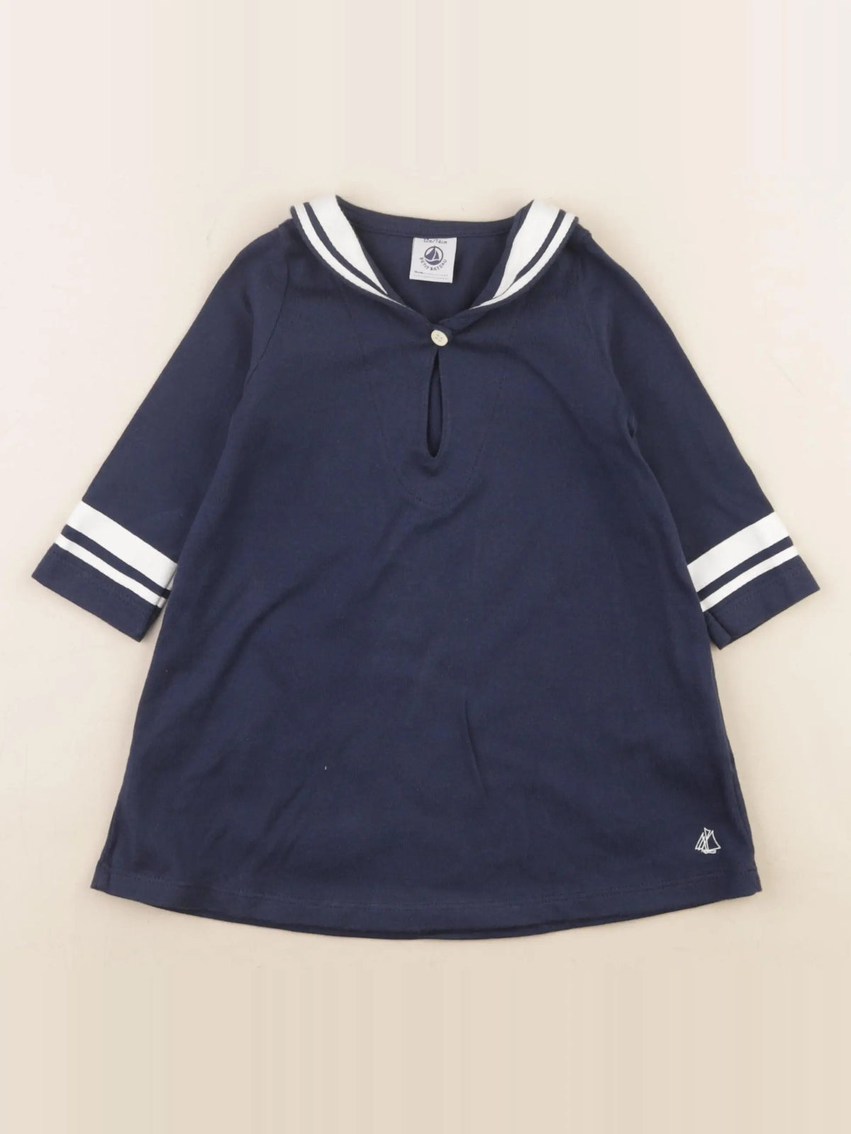 Petit Bateau - robe bleu - 12 mois