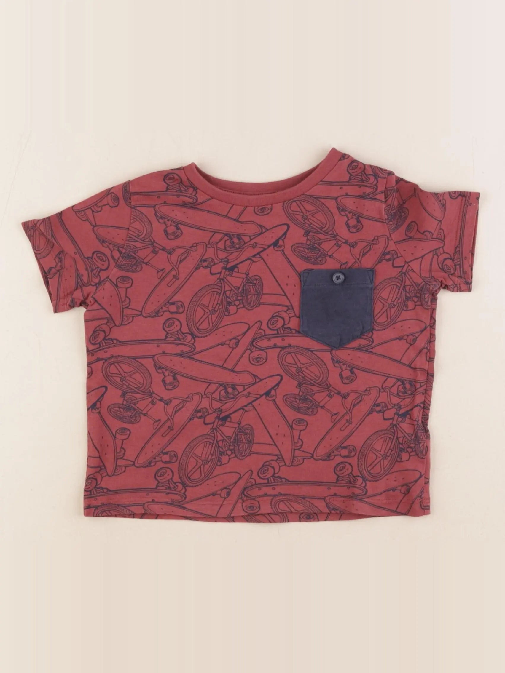 Vertbaudet - tee-shirt rouge - 2 ans