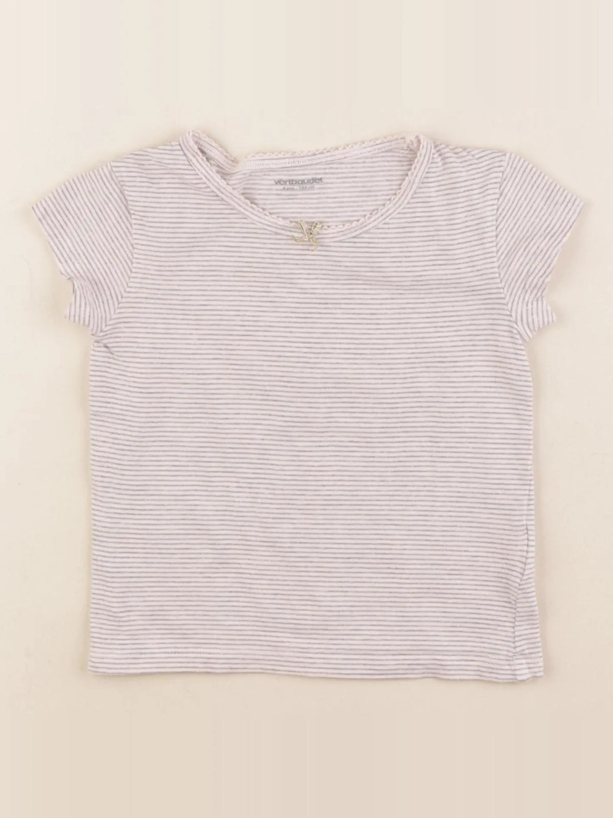 Vertbaudet - maillot de corps gris, rose - 4 ans