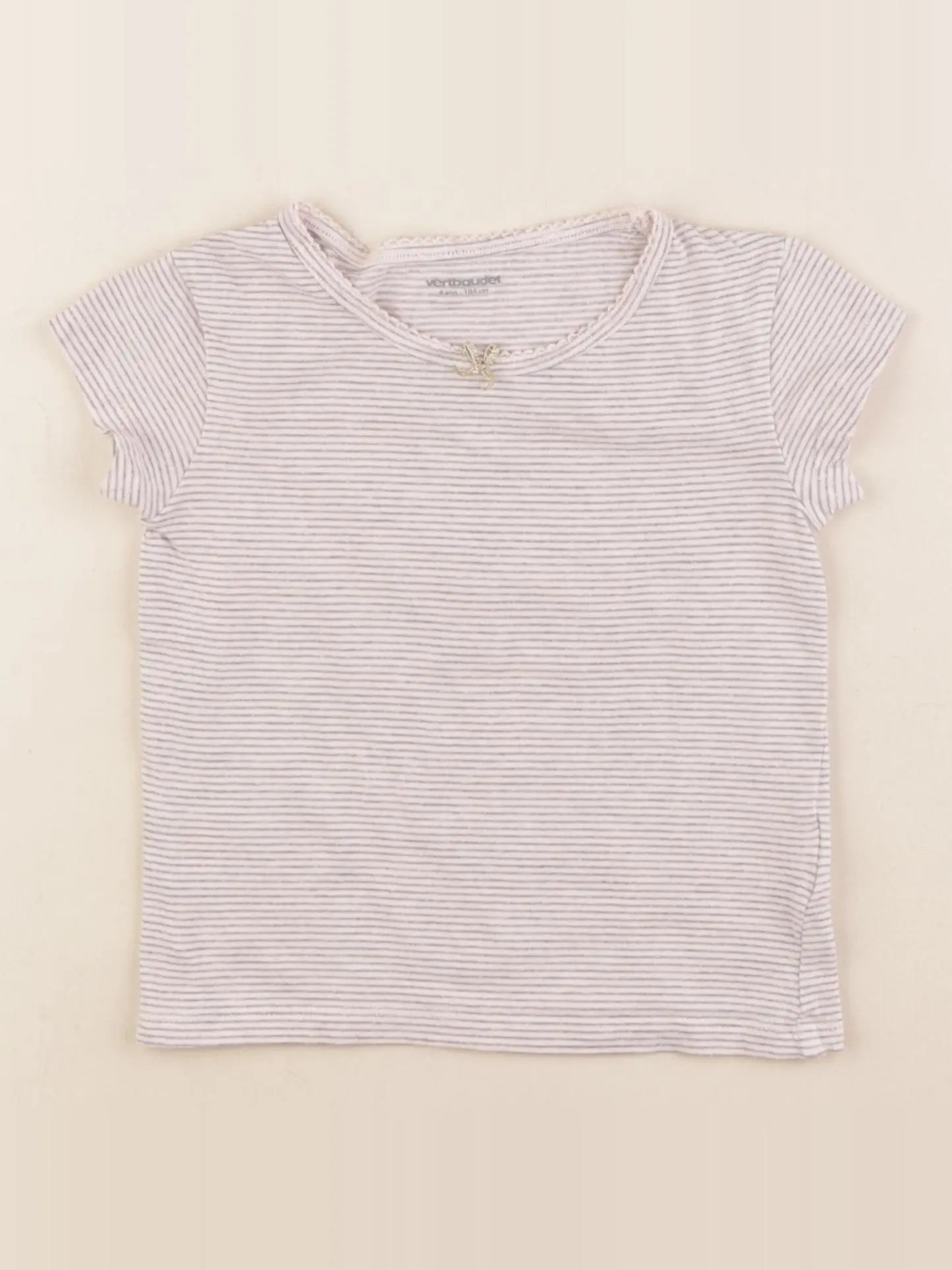 Vertbaudet - maillot de corps gris, rose - 4 ans