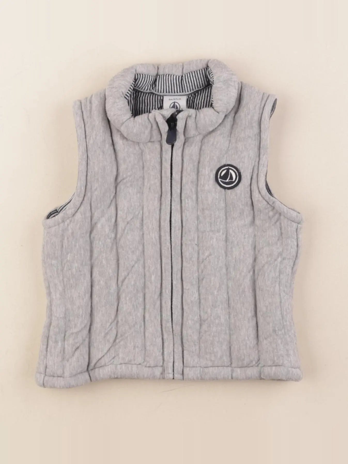 Petit Bateau - gilet gris - 6 mois