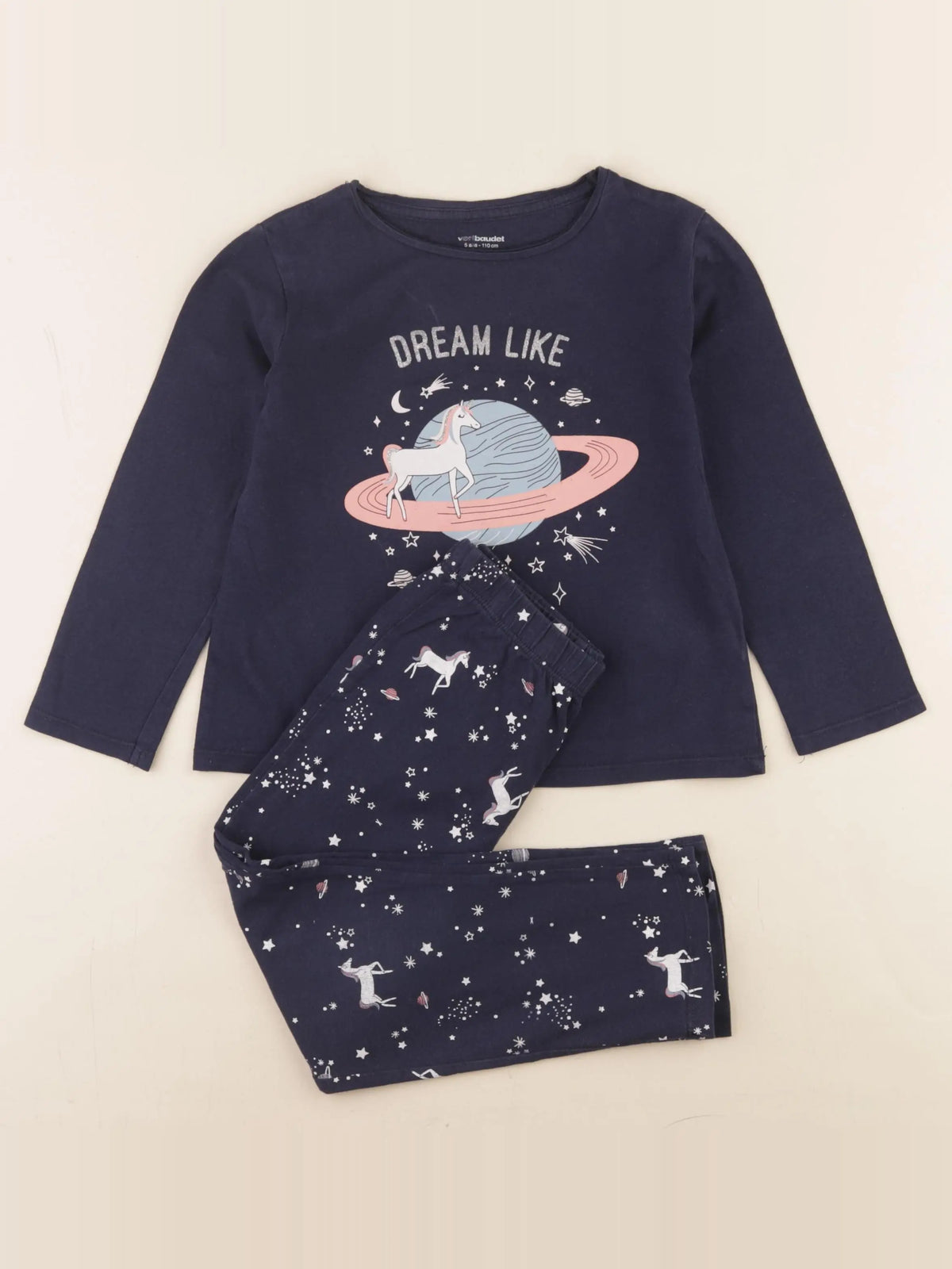 Vertbaudet - pyjama coton bleu - 5 ans