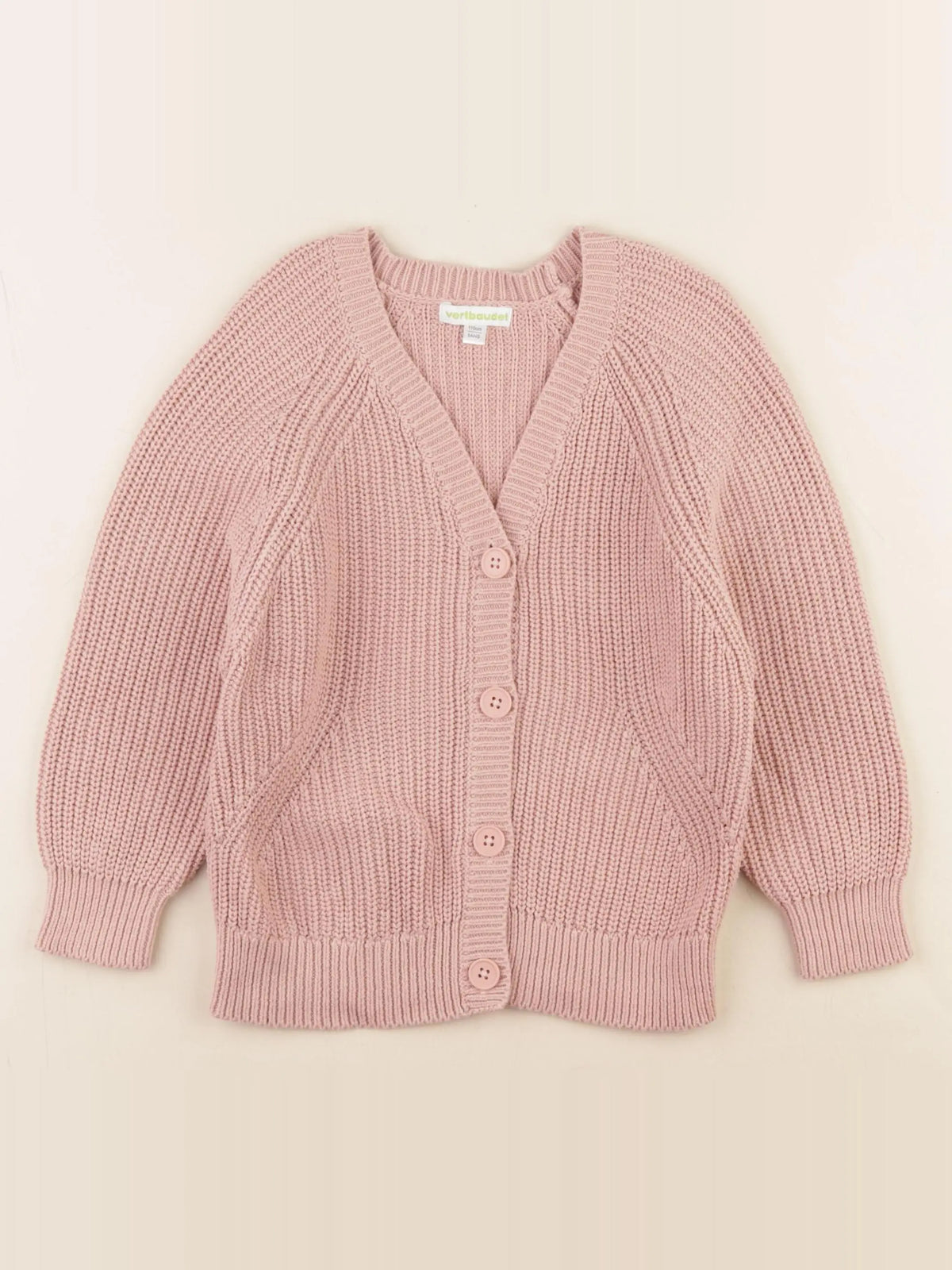 Vertbaudet - gilet coton rose - 5 ans