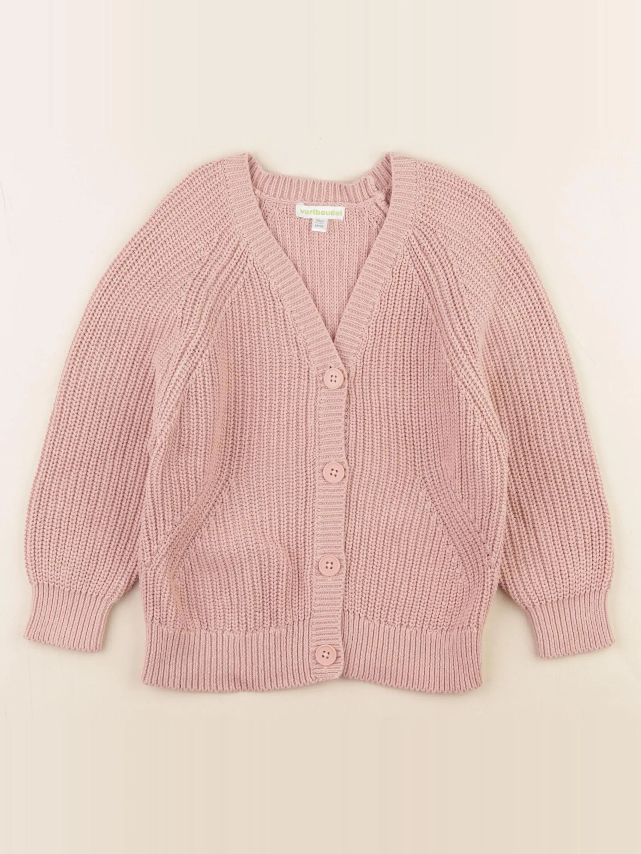 Vertbaudet - gilet coton rose - 5 ans