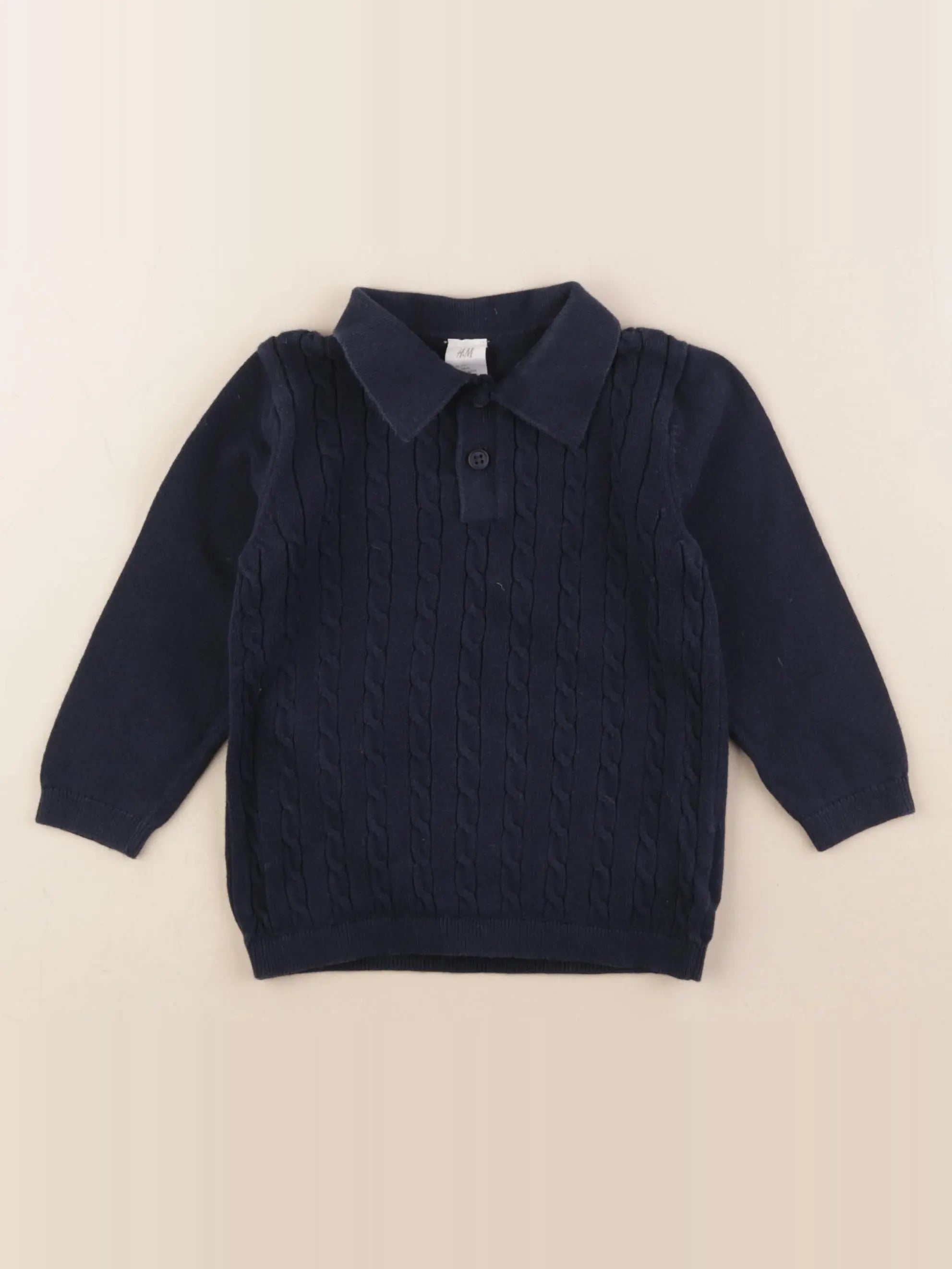 H&M - pull bleu - 12/18 mois