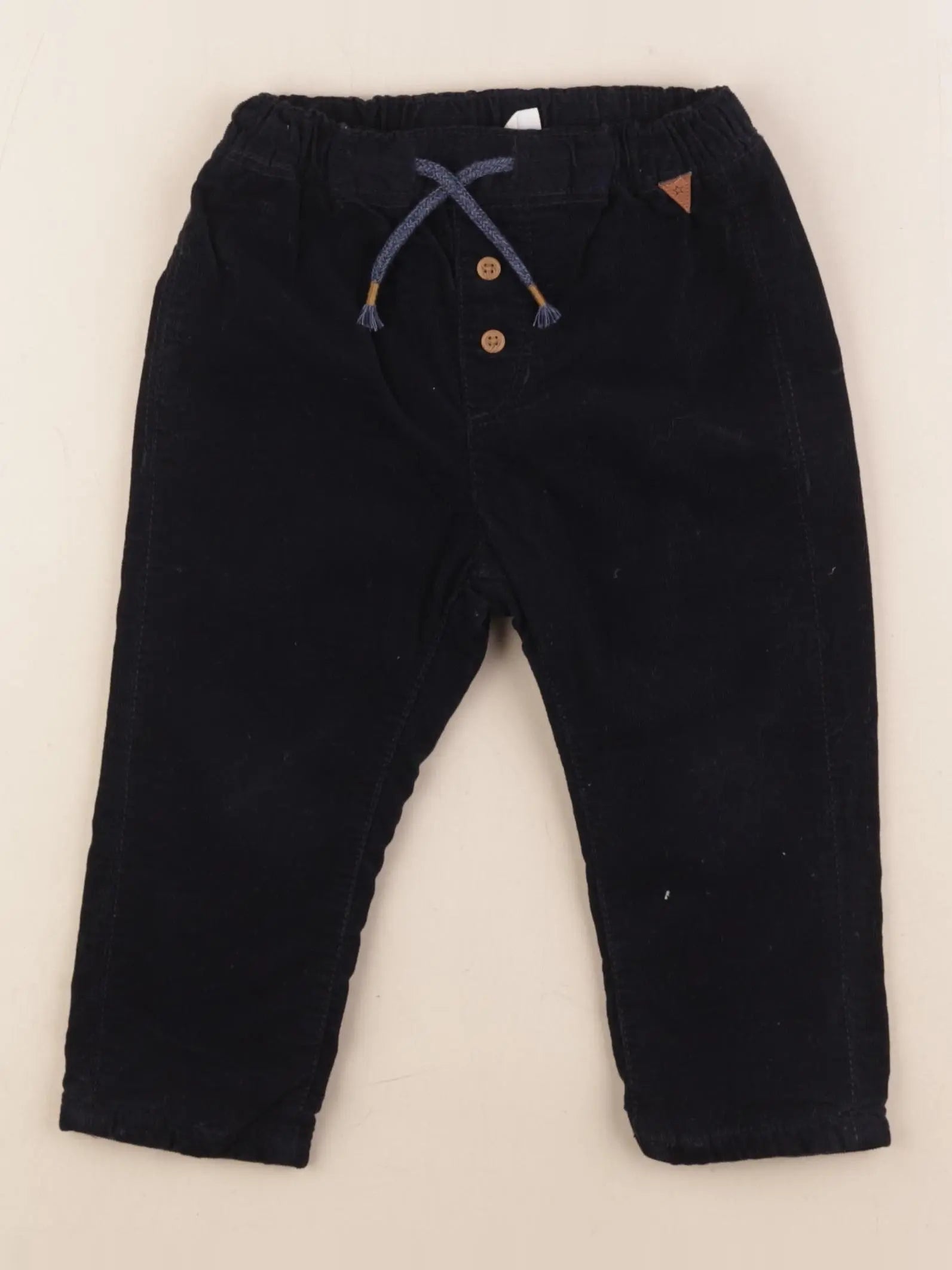 H&M - pantalon bleu - 12/18 mois