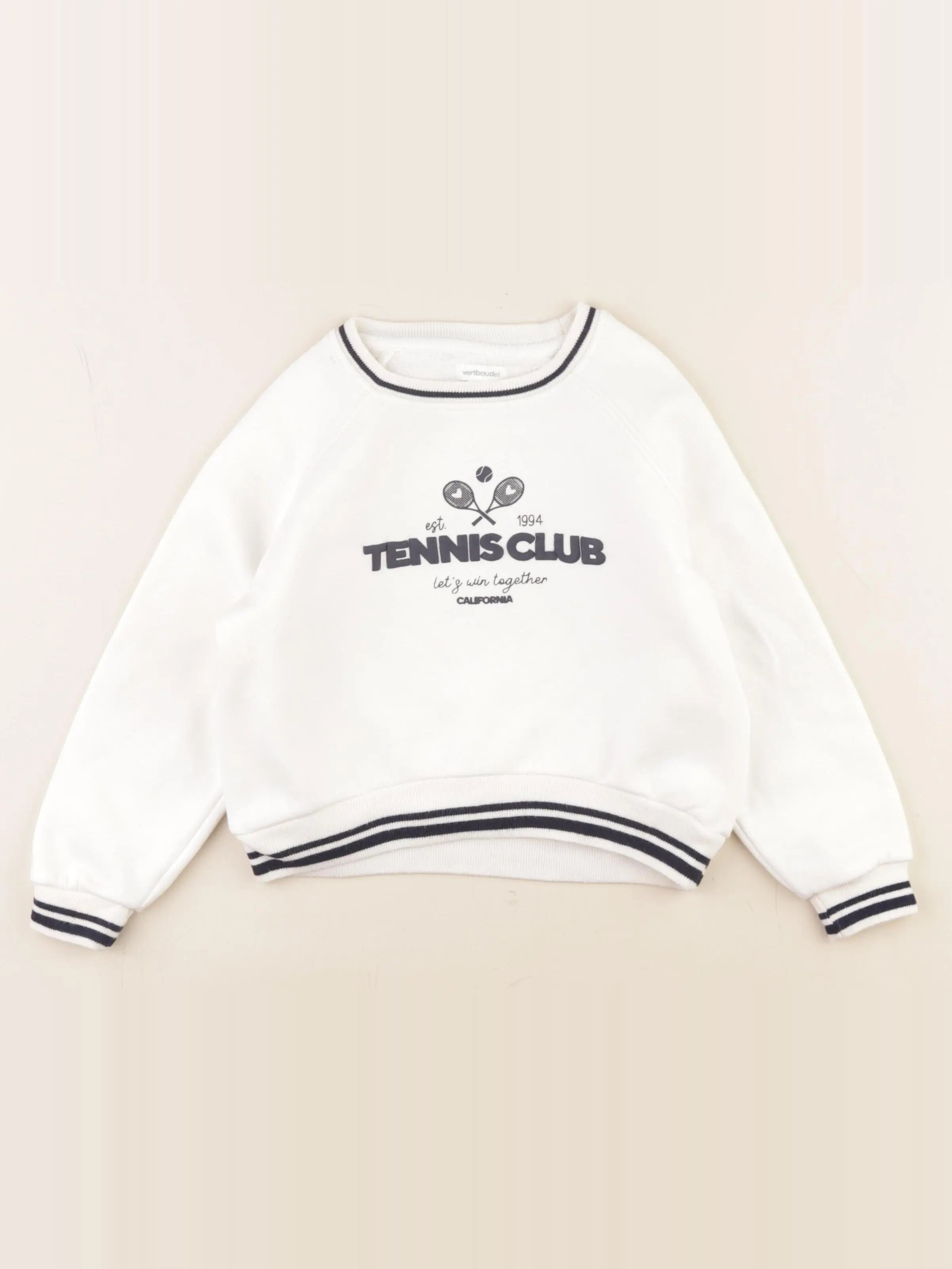 Vertbaudet - sweat blanc - 4 ans