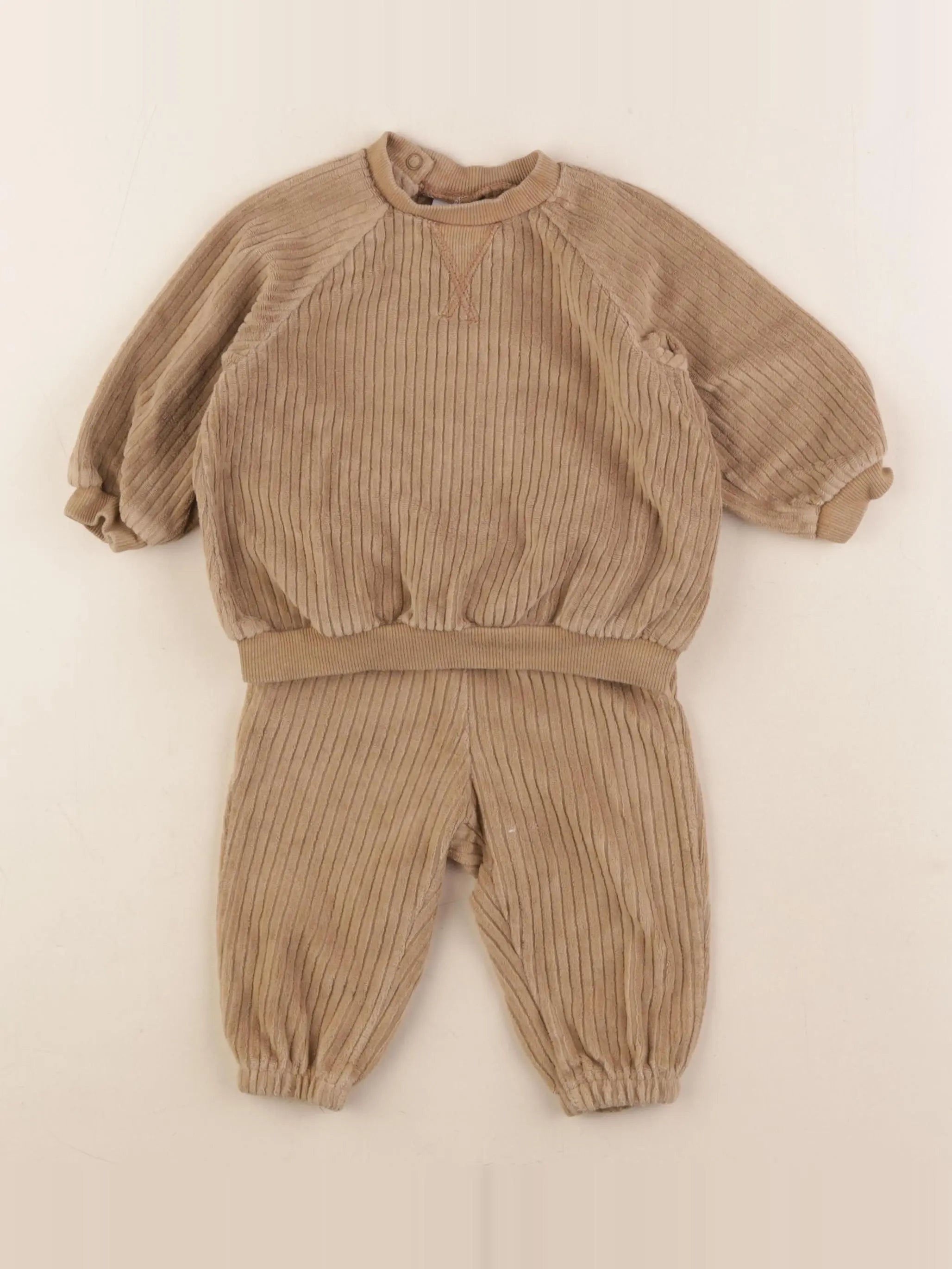 H&M - ensemble marron - 4/6 mois