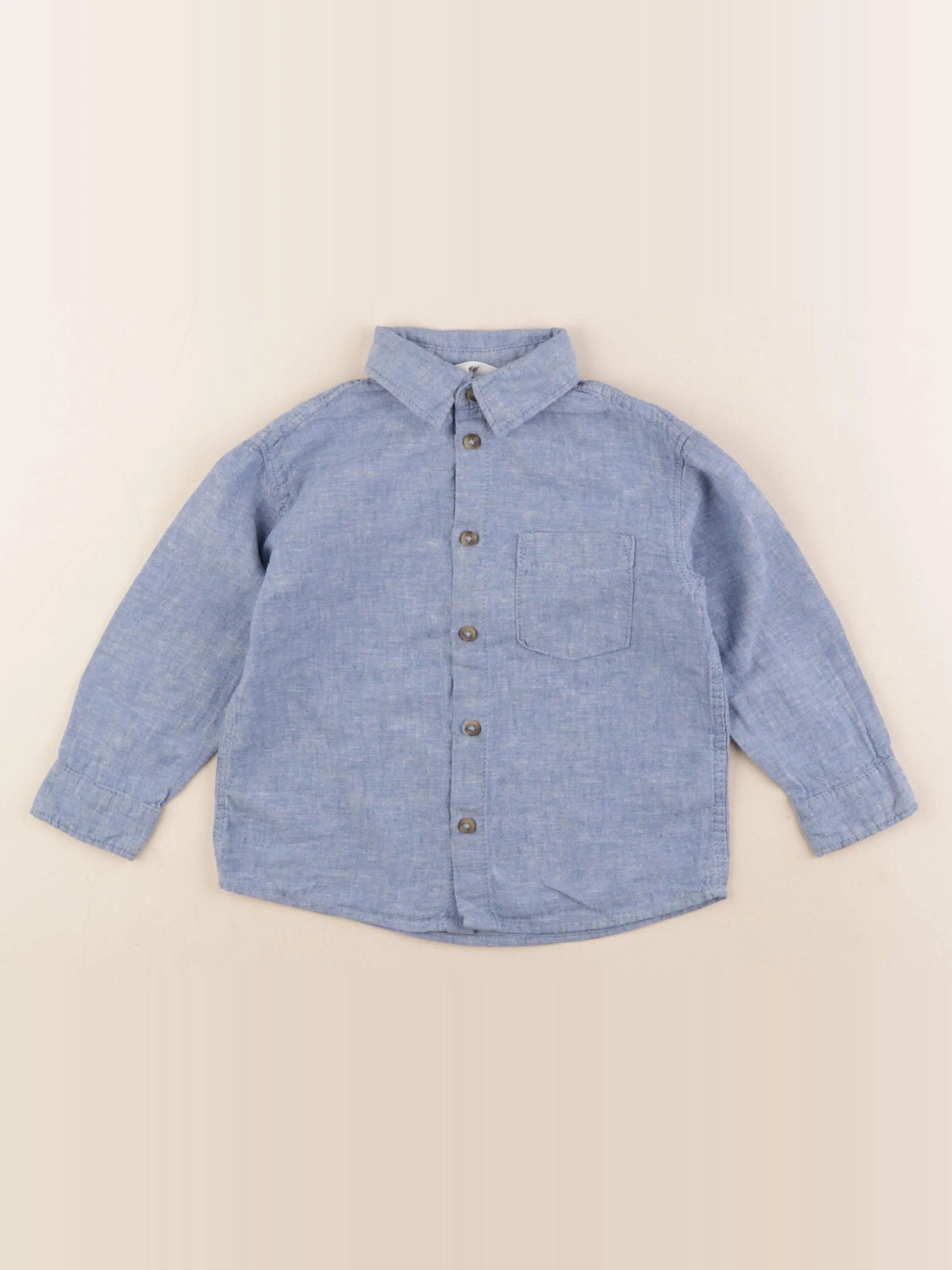 H&M - chemise bleu - 18 mois à 2 ans