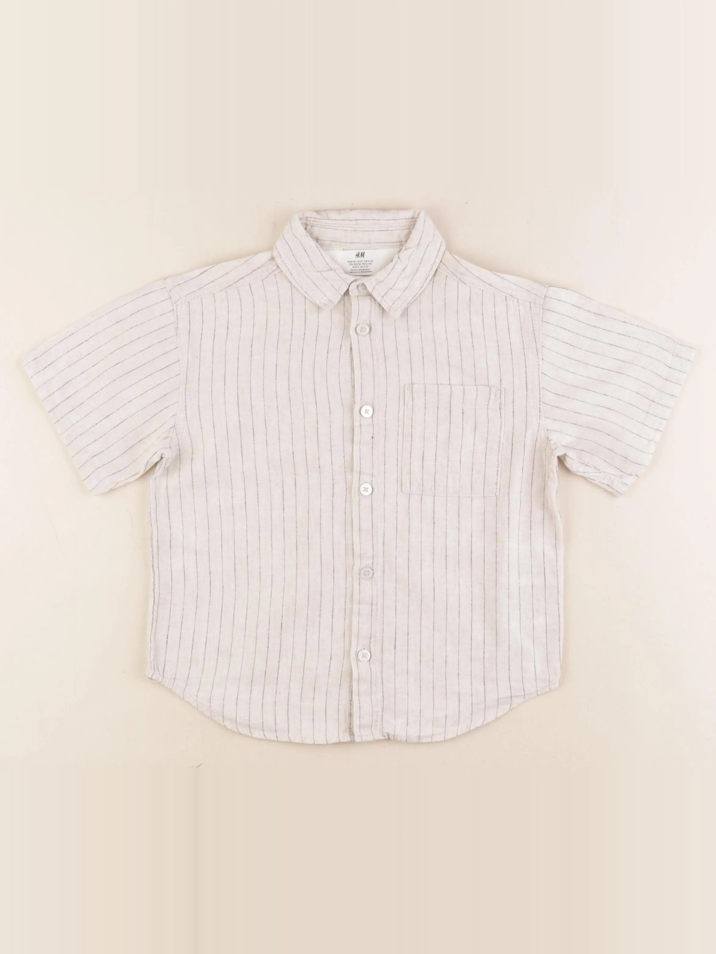 H&M - chemise beige - 2/3 ans